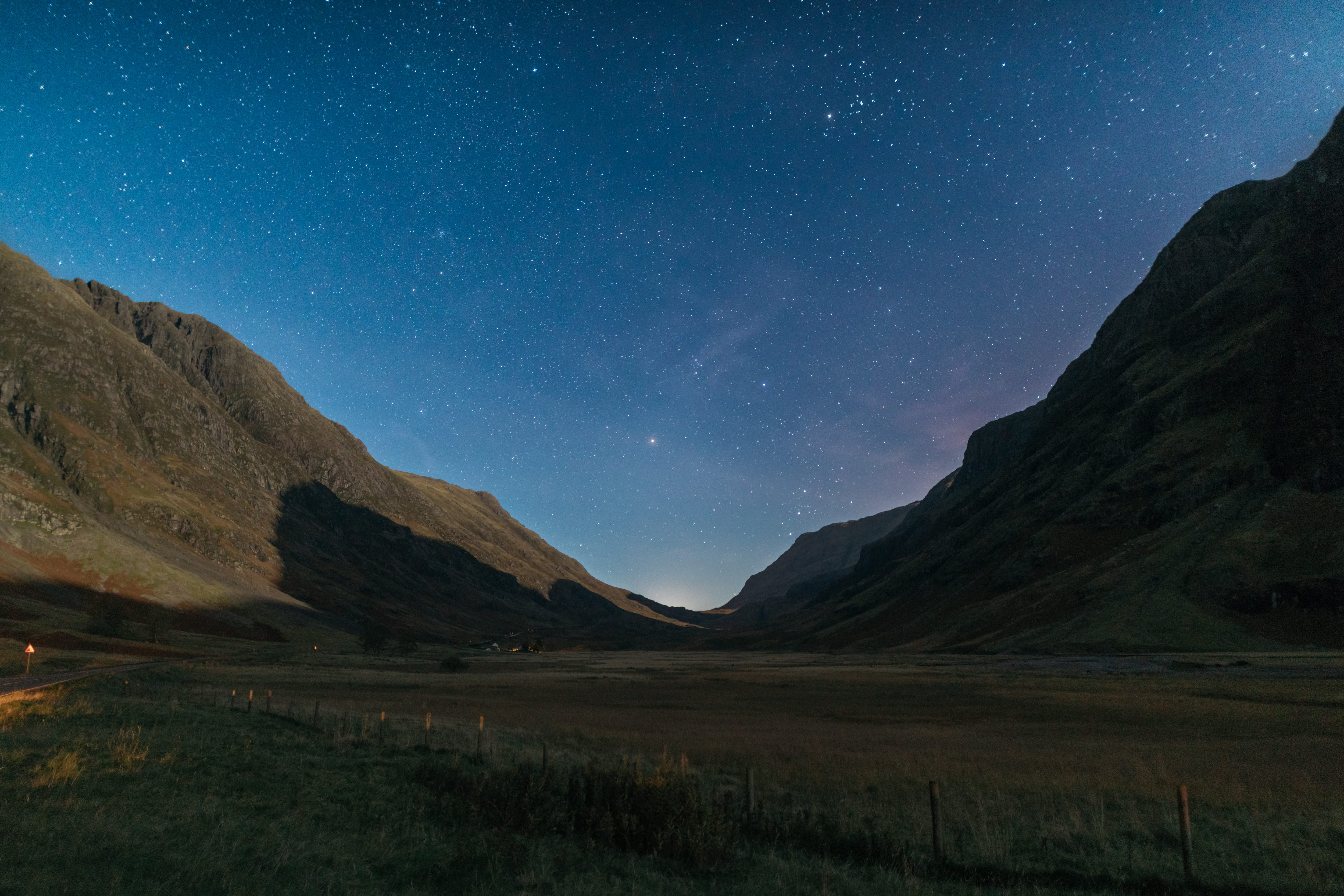 grass, dawn, beauty in nature, sky, stars, mountain range, environment, tranquility, galaxy, dark, 4K, mobile, scenic, landscape, HD Wallpaper