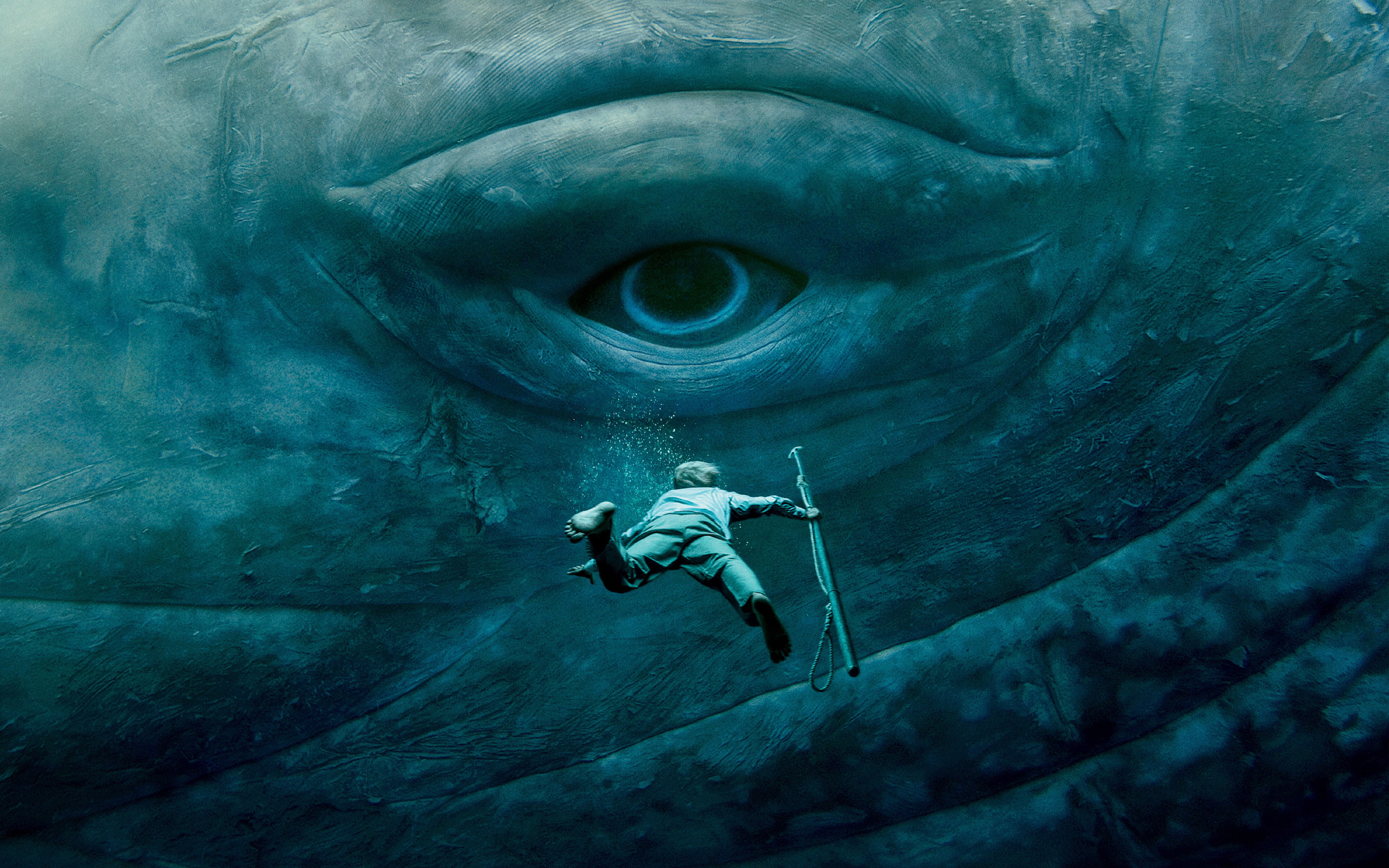 sea, 2K, the situation, Chris Hemsworth, under water, drama, adventure, people, harpoon, In the Heart of the Sea, eyes, kit, HD Wallpaper