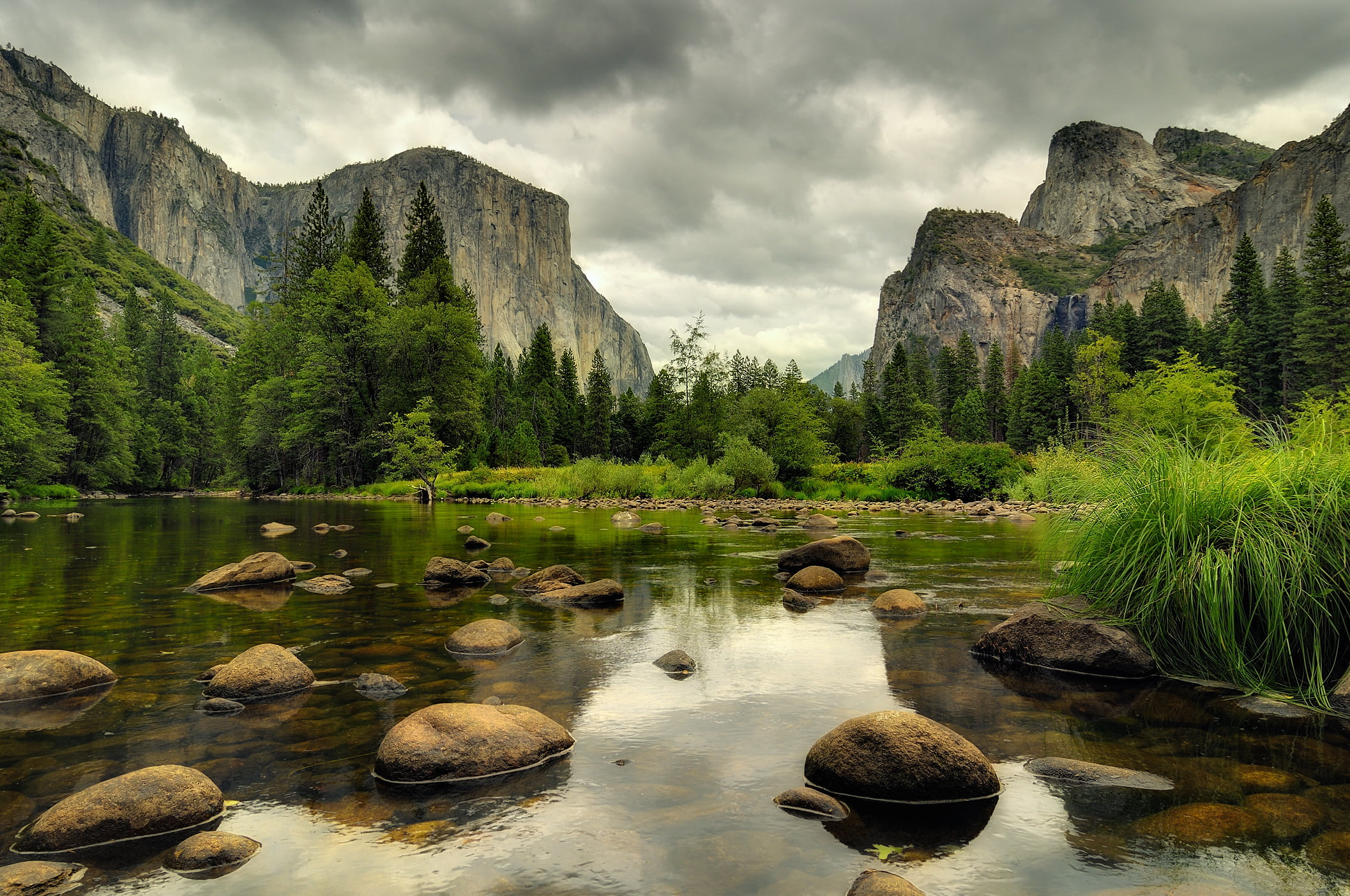 mountains, valley, national Landmark, mountain Peak, stream, grey, non-urban scene, sky, beauty In Nature, summer, scenics, scenics - nature, landscape, HD Wallpaper
