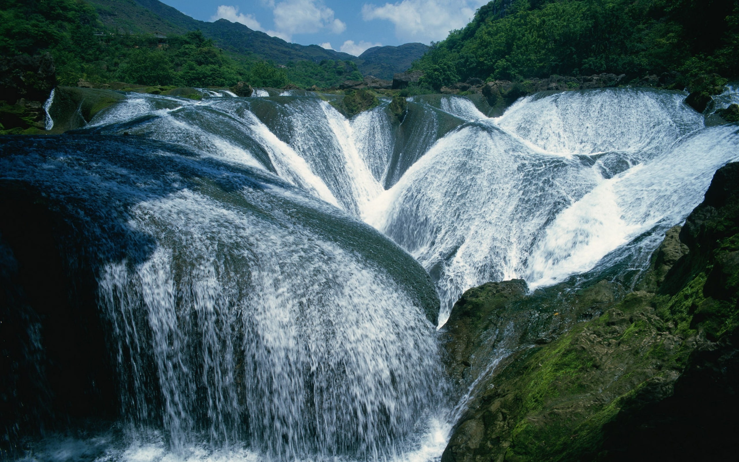 2K, wate, bush, waterfall, HD Wallpaper