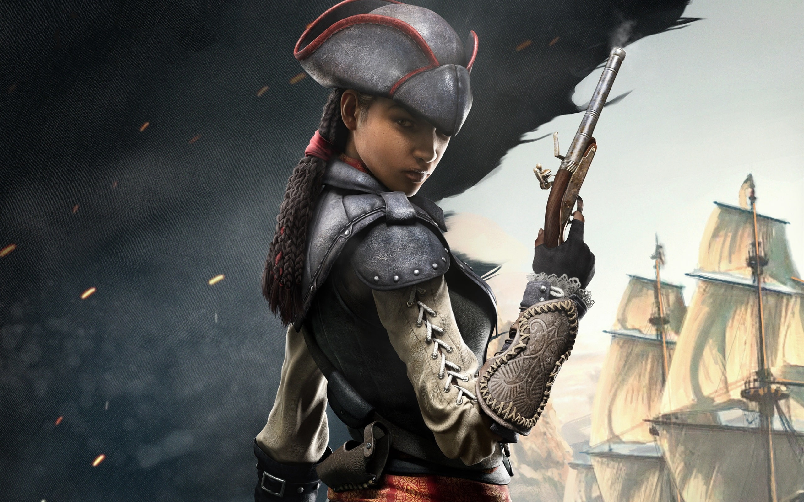 Flag, s, Girl, iv, Assassin, Creed, 2K, Black, HD Wallpaper