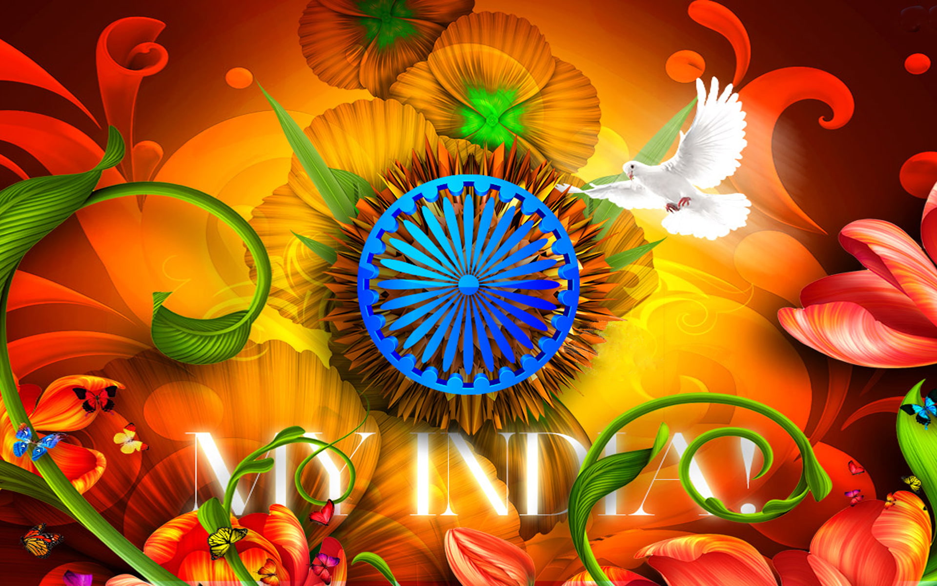 independence, greeting, 1080P, hd, india, cards, day, HD Wallpaper