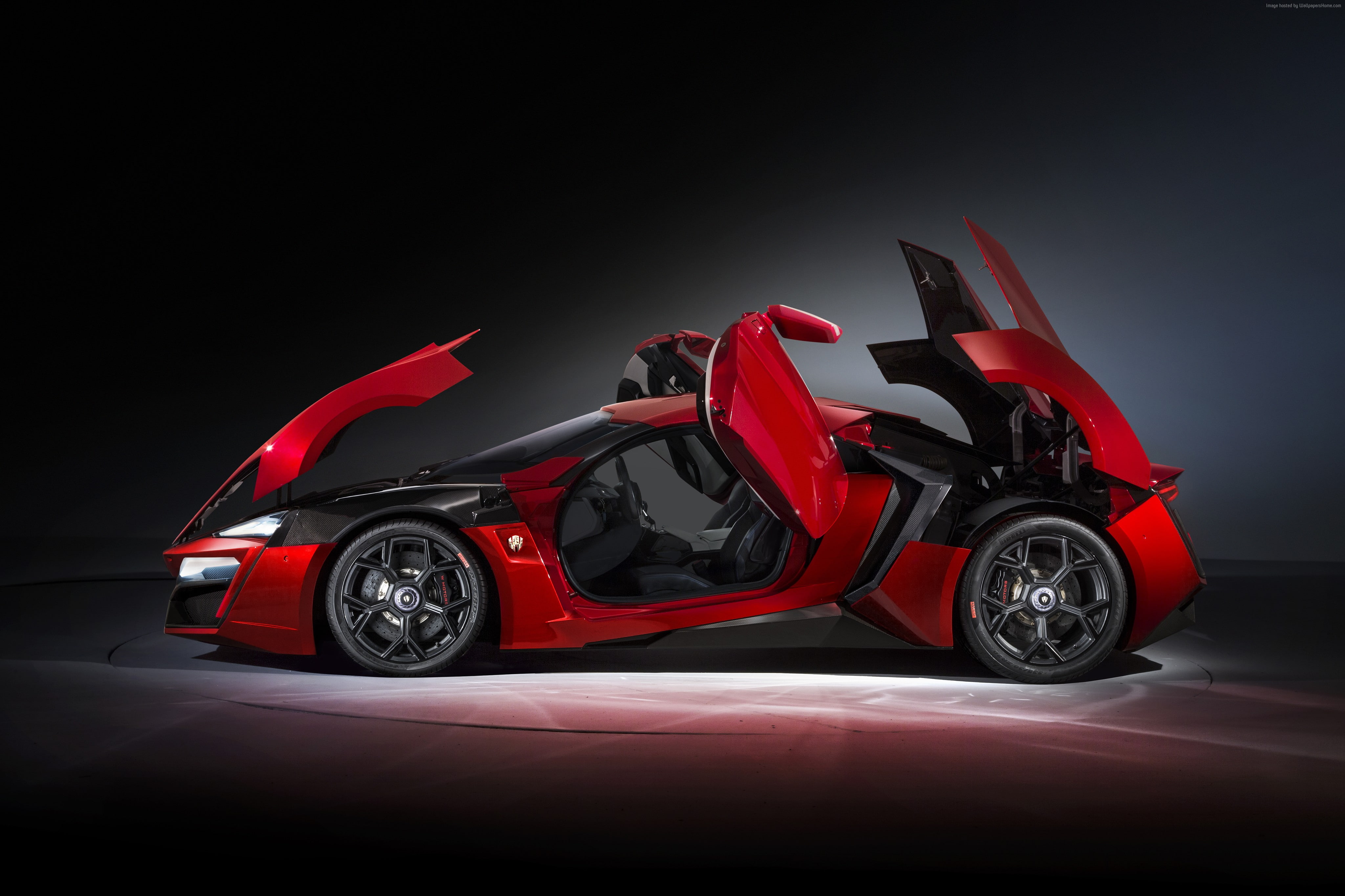 supercar, Lykan HyperSport, red, sports car, 4K, speed, W Motors, HD Wallpaper