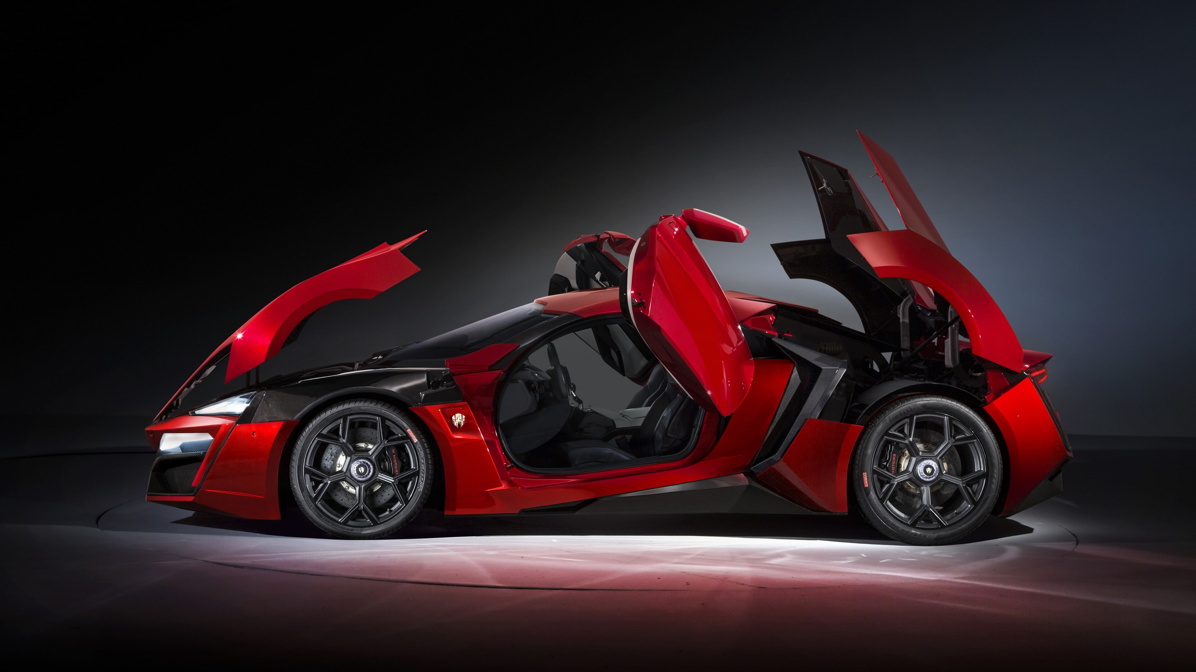 supercar, sports, black, 4K, W Motors, sports car, red, car, Lykan HyperSport, speed, HD Wallpaper