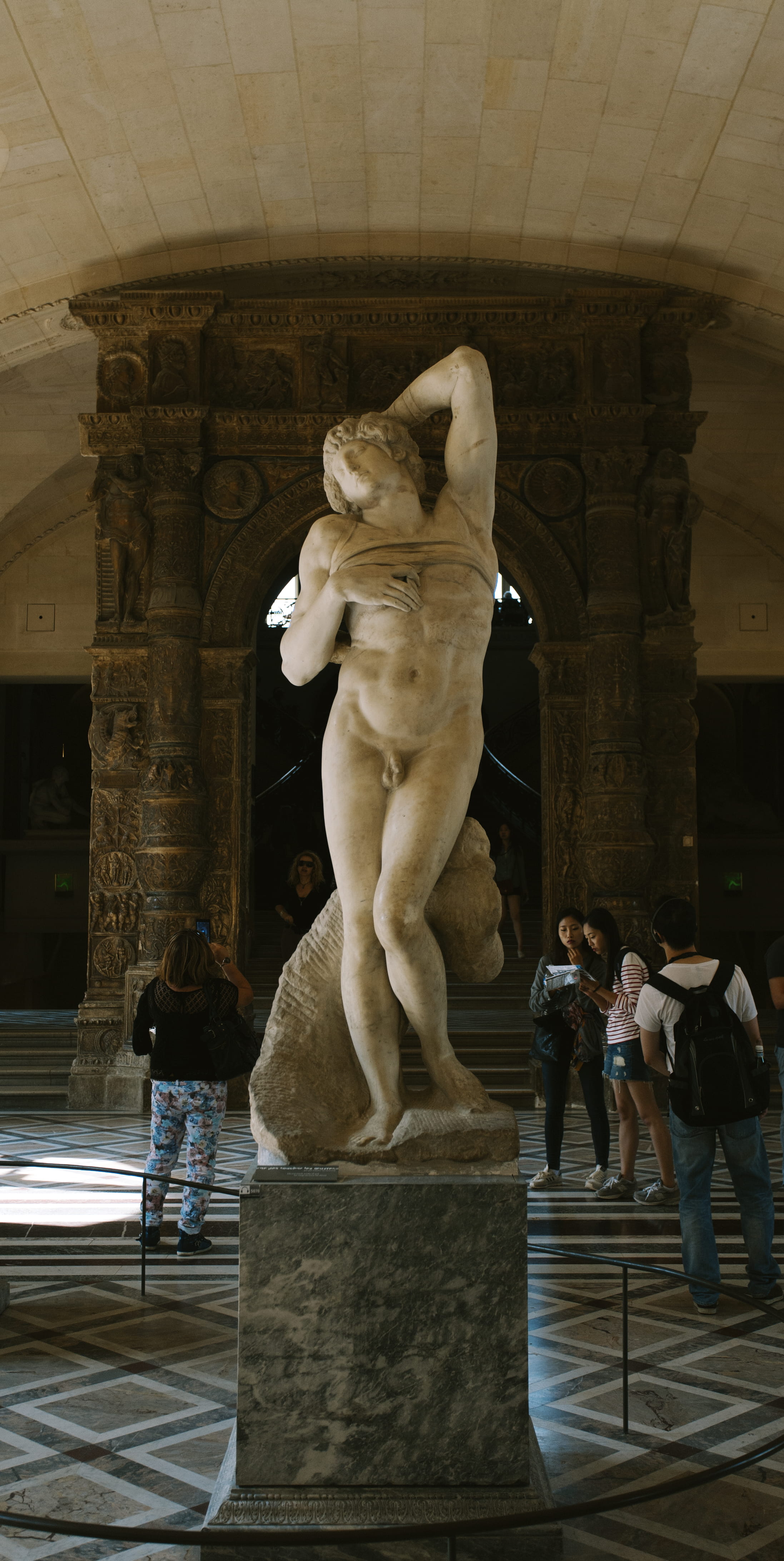 craft, France, shoe, Museum, statue, art, 4K, Paris, Dying Slave, creativity, real people, representation, architectural column, human representation, Phone HD Wallpaper