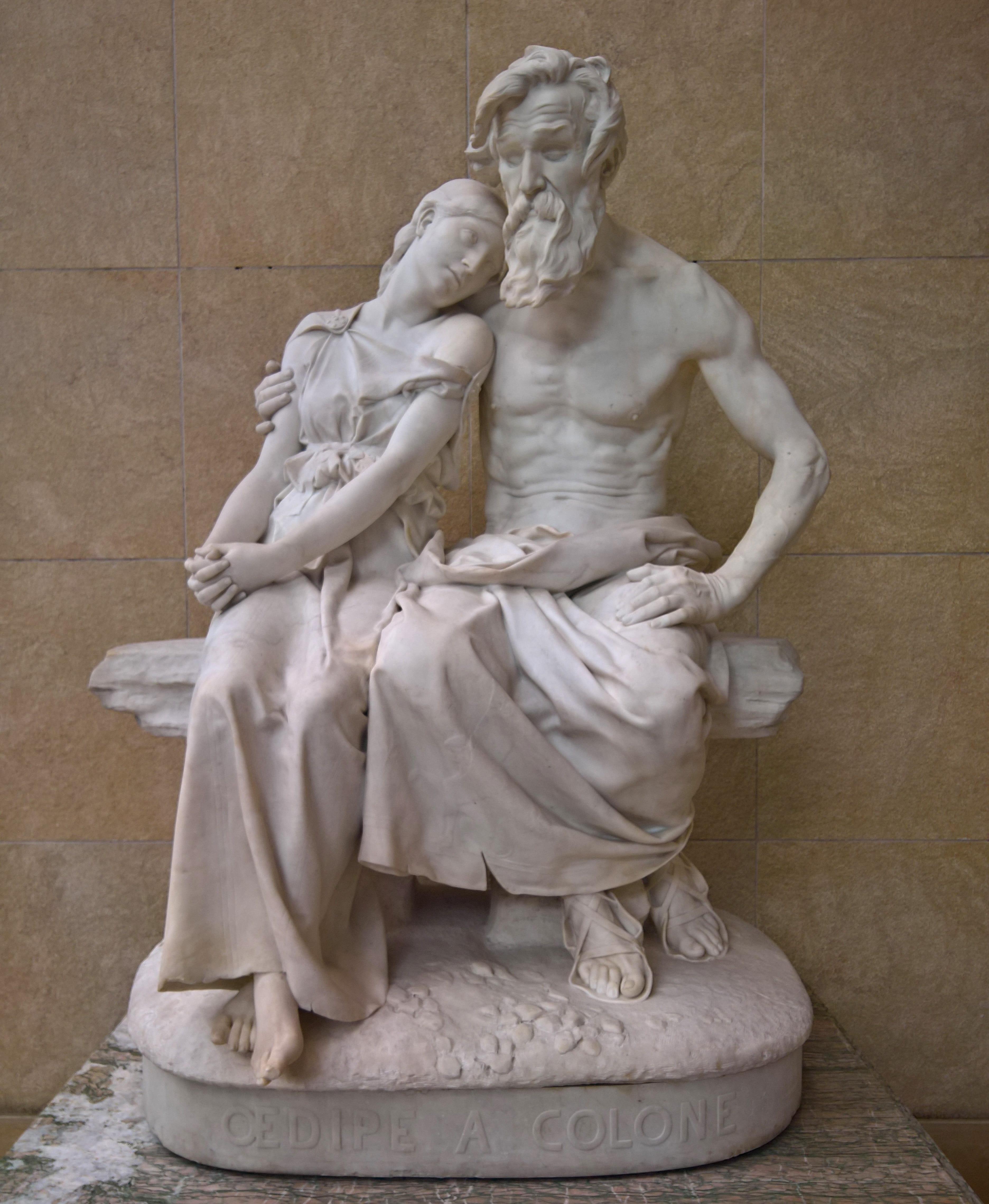 male likeness, representation, history, marble, sculpture, statue, man, woman, angel, stone material, no people, paris, solid, day, 4K, creativity, art and craft, Phone HD Wallpaper