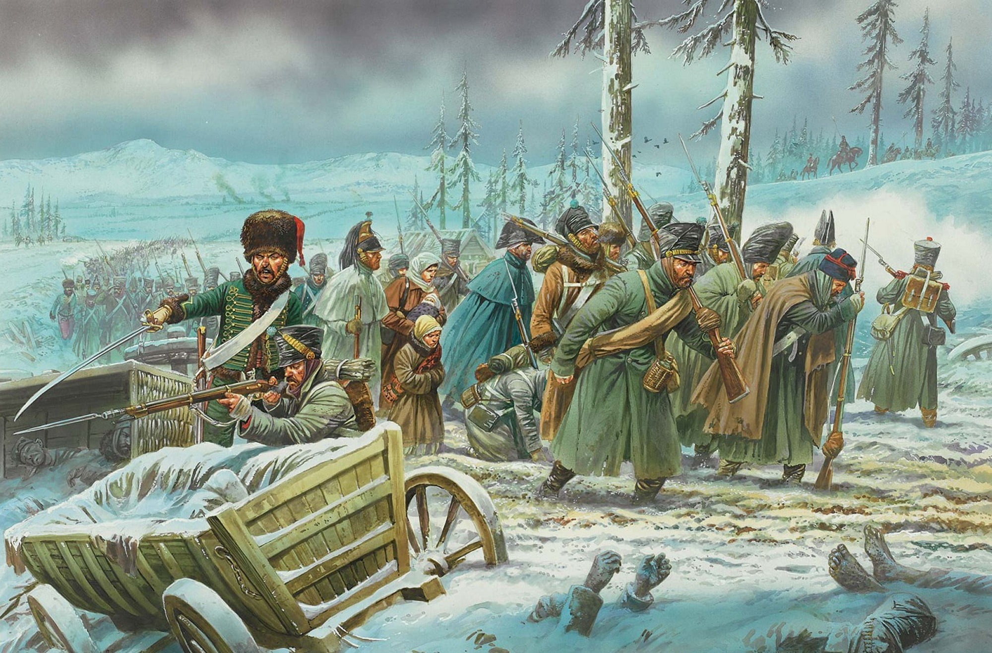 real people, Russia, figure, group of people, winter, lifestyles, Patriotic war of 1812, sitting, men, troops, day, land vehicle, cloud - sky, mode of transportation, HD Wallpaper