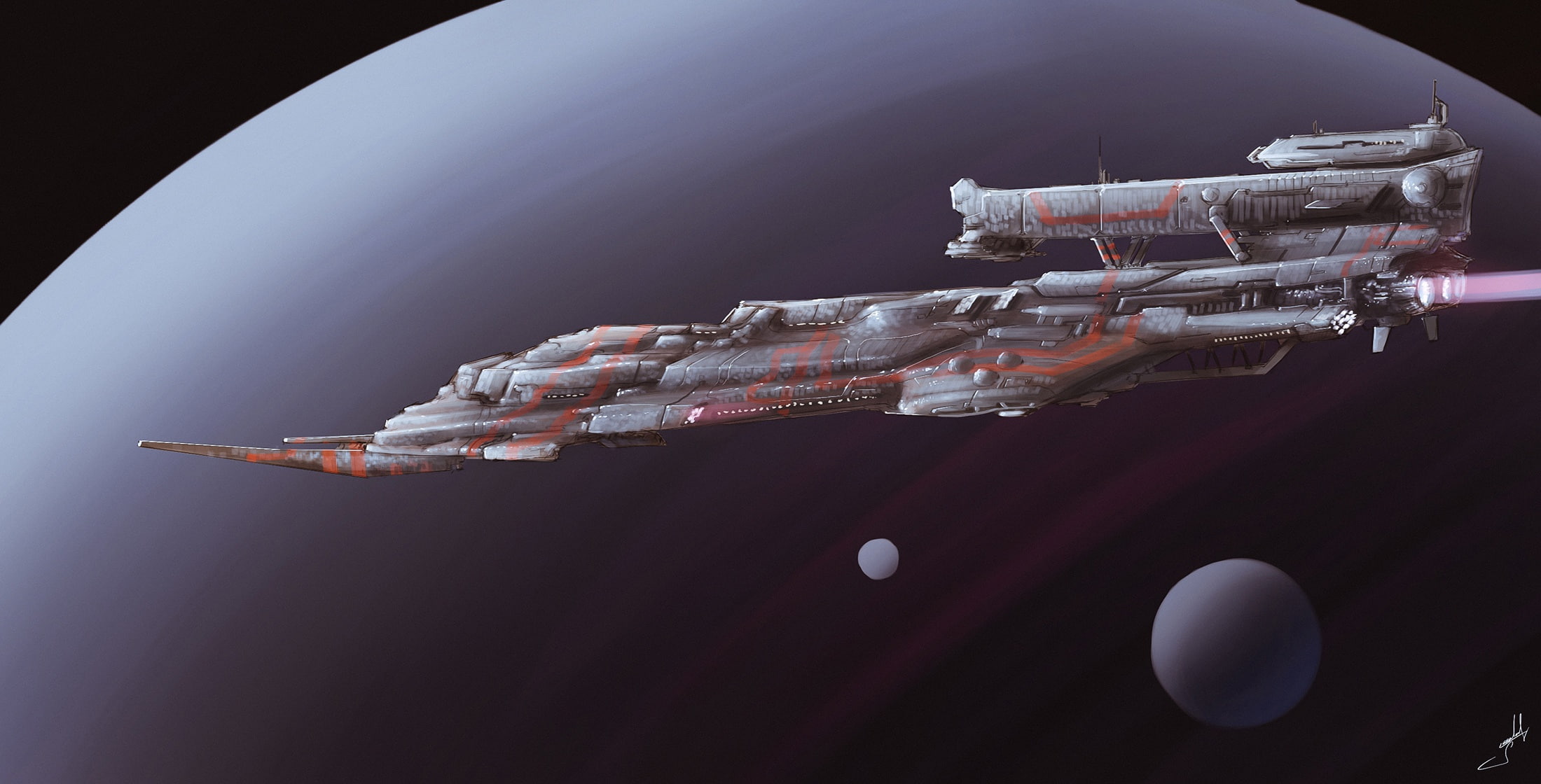 1080P, science fiction, Dmitrii Ustinov, artwork, spaceship, HD Wallpaper