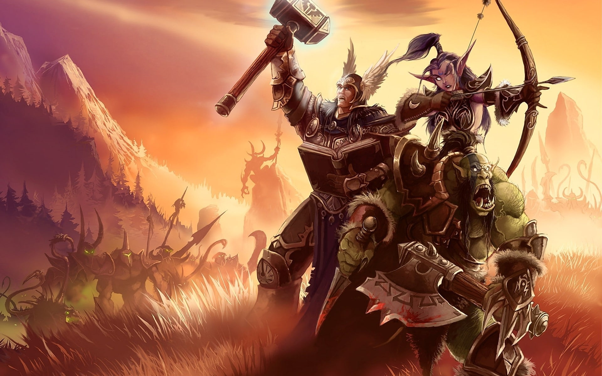 monsters, warcraf, weapons, poster, world, fight, 1080P, HD Wallpaper
