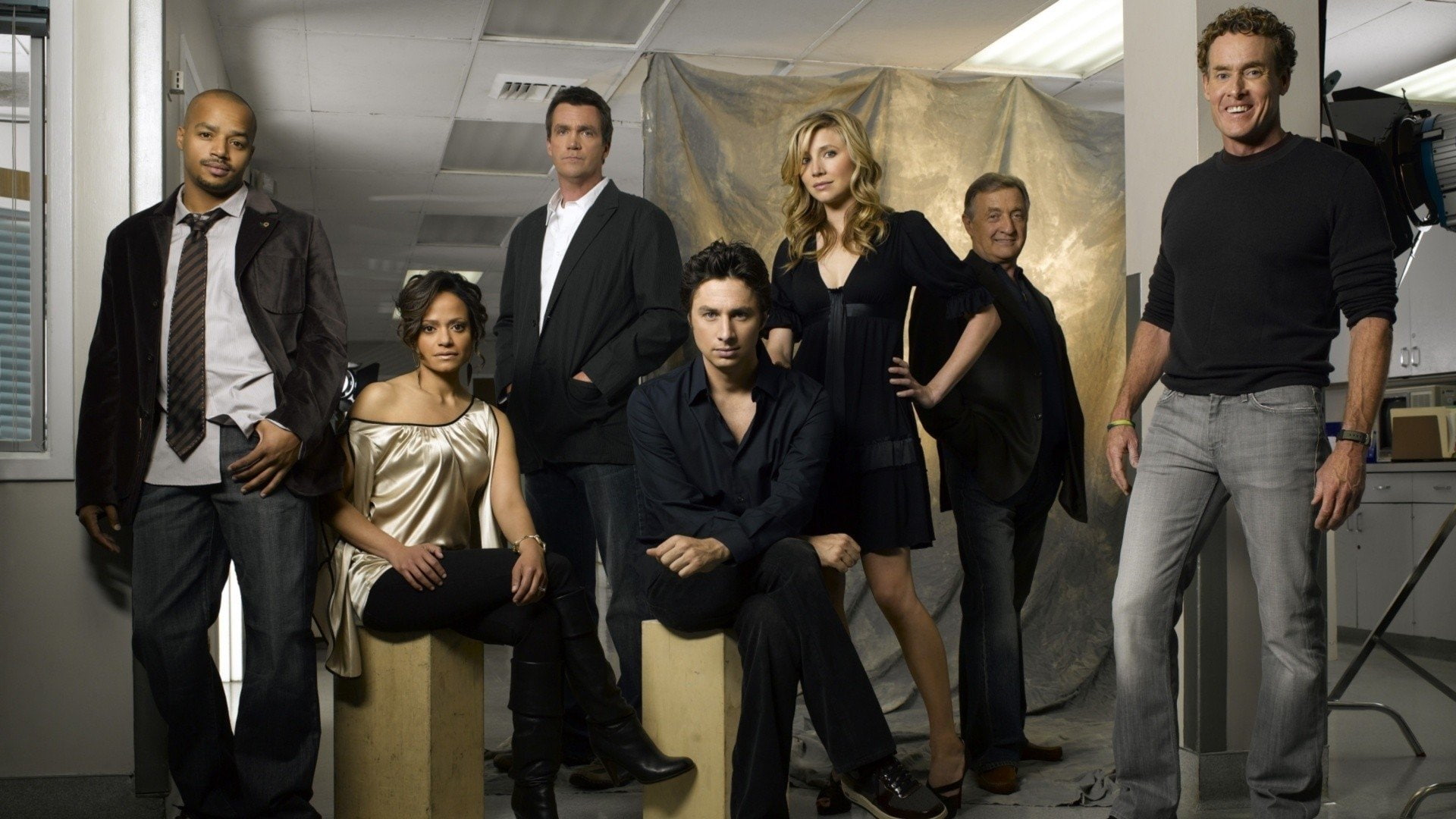 Zach Braff, John C. Mcginley, Elliot Reid, Scrubs, Christopher Turk, Perry Cox, 1080P, TV Show, Janitor (Scrubs), Neil Flynn, Judy Reyes, Carla Espinosa, HD Wallpaper