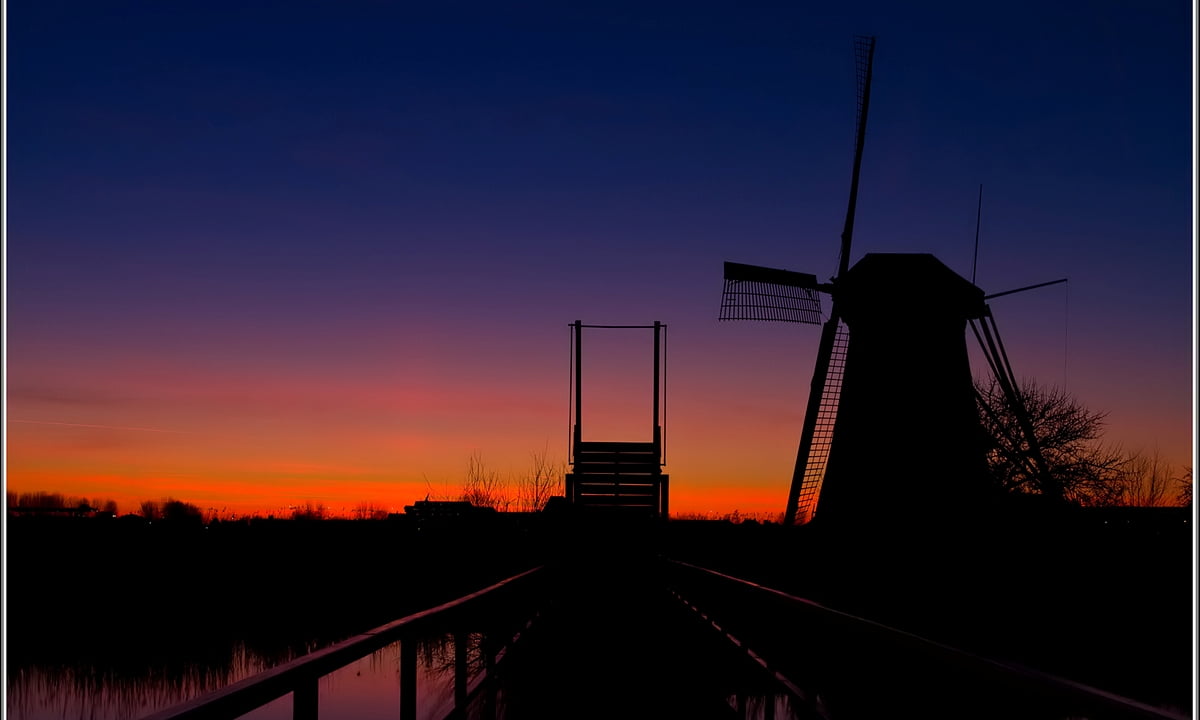 transportation, sunset, architecture, 480P, turbine, sky, rail transportation, alternative energy, nature, wind turbine, World, wind power, environment, HD Wallpaper