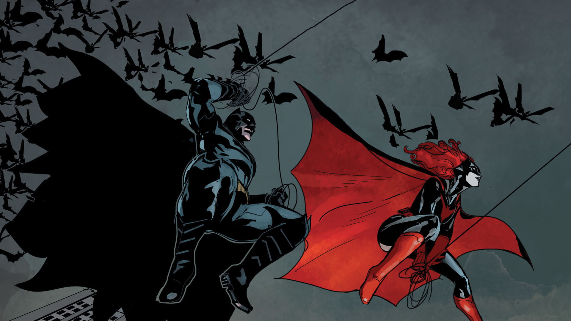 batwoman, cartoon/comic, bats, batman, dc, hd, 1080P, illustration, HD Wallpaper