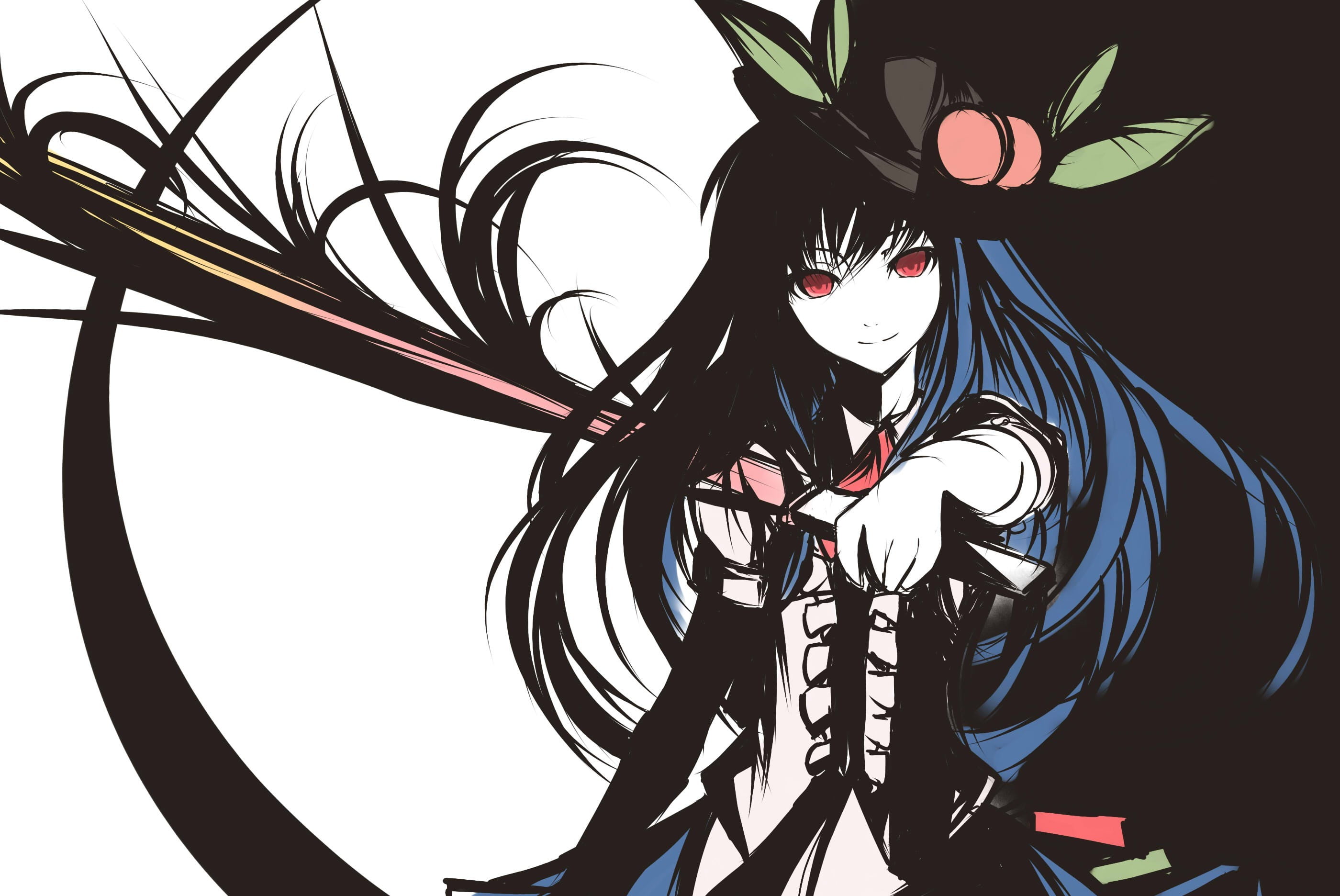 studio shot, creativity, no people, anime girls, bicycle, sculpture, representation, red eyes, dark hair, Touhou, character, pattern, nature, haired, art and craft, HD Wallpaper