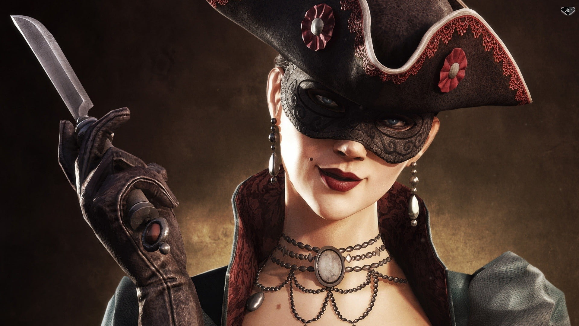 games, masks, 1080P, multiplayer, assassins, creed, hats, video, women, knives, HD Wallpaper