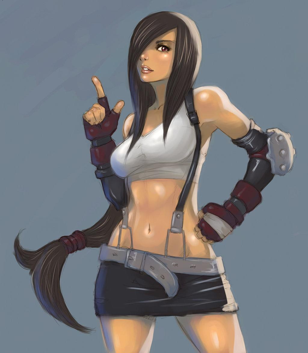 hd, lockheart, games, final, Final Fantasy, x, art, 480P, video, skirts, women, artwork, belts, tifa, fantasy, Phone HD Wallpaper
