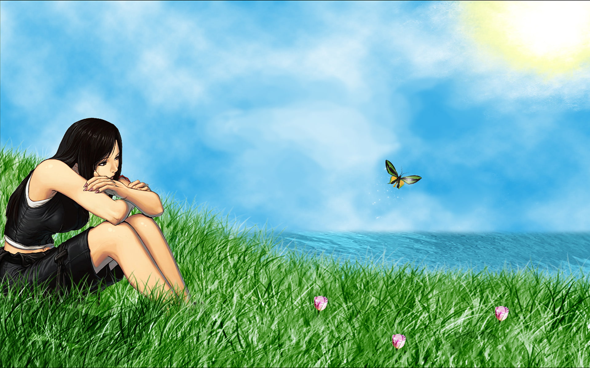 children, 1080P, fantasy, digital, vii, tifa, final, advent, art, alternative, lockheart, HD Wallpaper