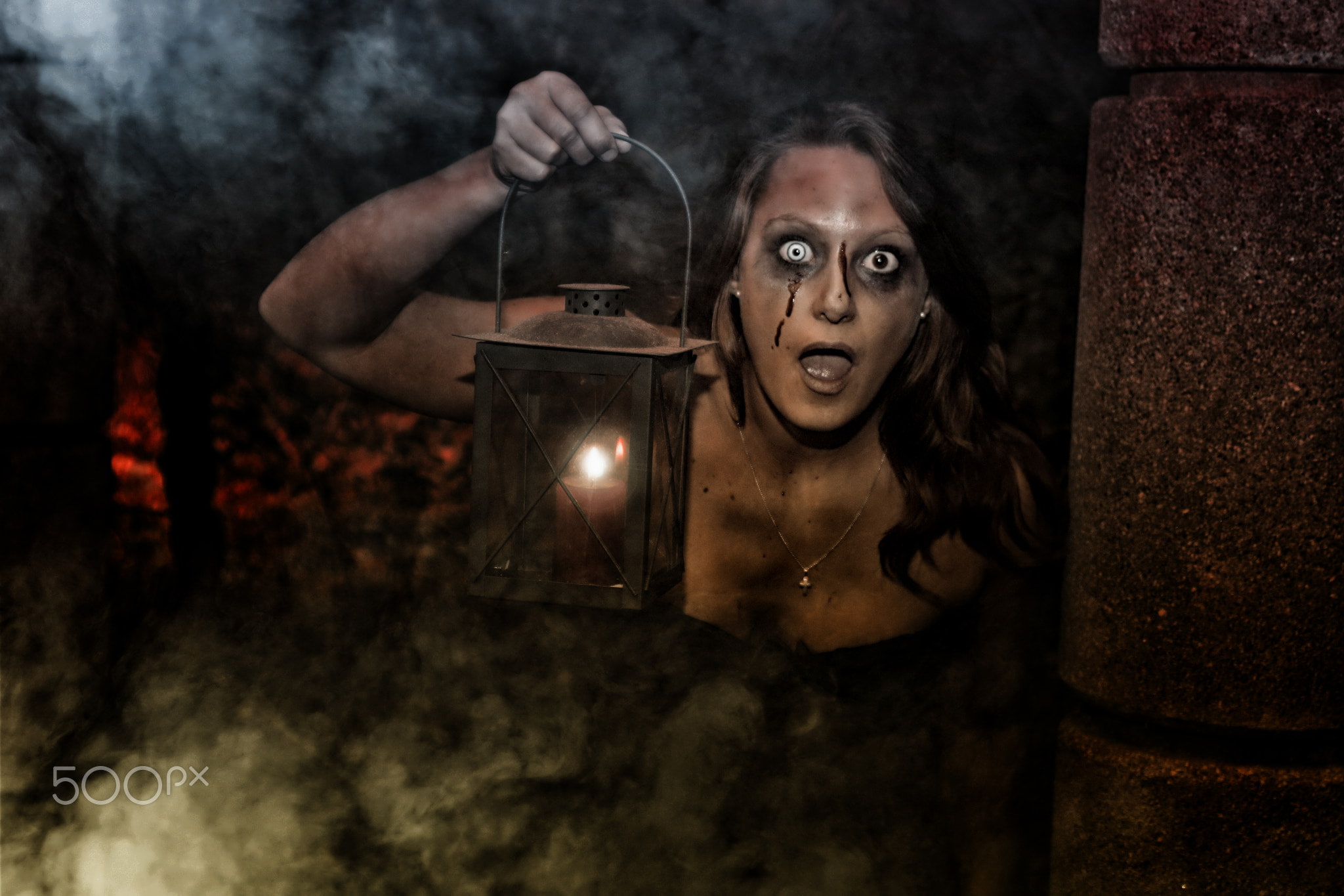 1080P, horror, 500px, hairstyle, surprise, spooky, portrait, fire - natural phenomenon, bizarre, women, smoke - physical structure, looking at camera, HD Wallpaper