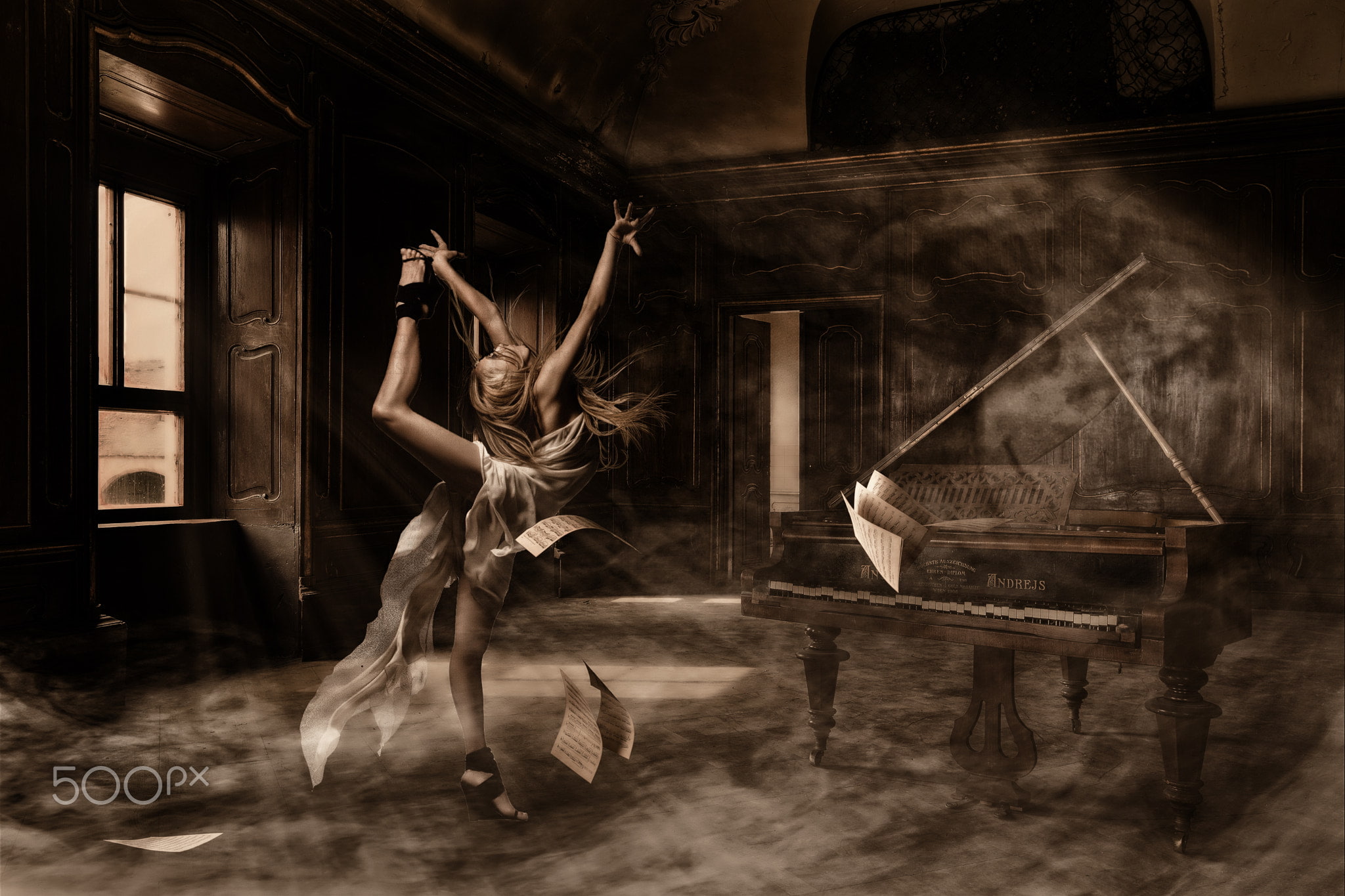 architecture, motion, performance, reflection, dancing, ghost, ruin, young adult, 1080P, real people, men, full length, women, flooring, skill, piano, HD Wallpaper