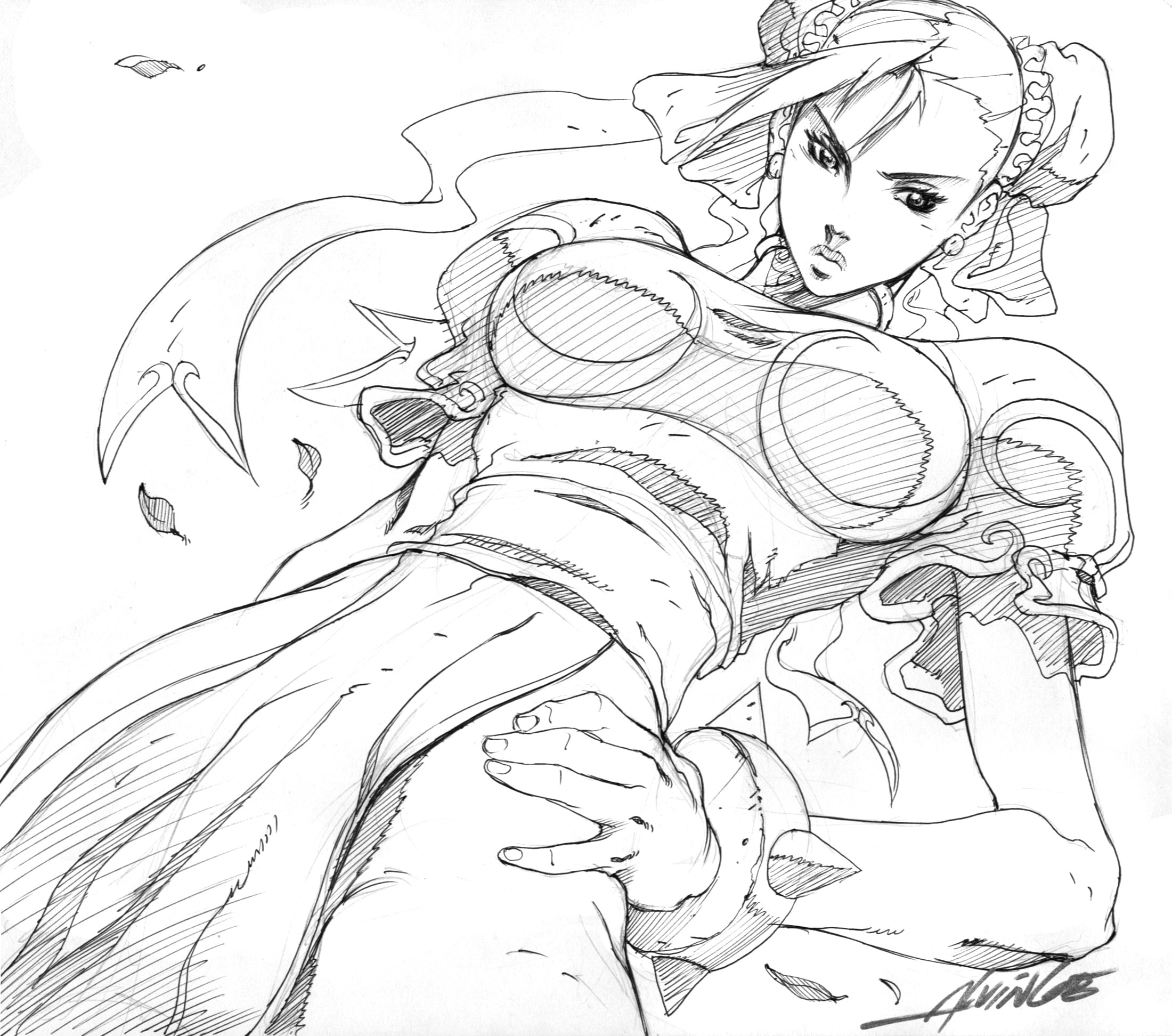 fighter, video, street fighter, hd, street, chunli, monochrome, games, 1080P, art, chun-li, HD Wallpaper