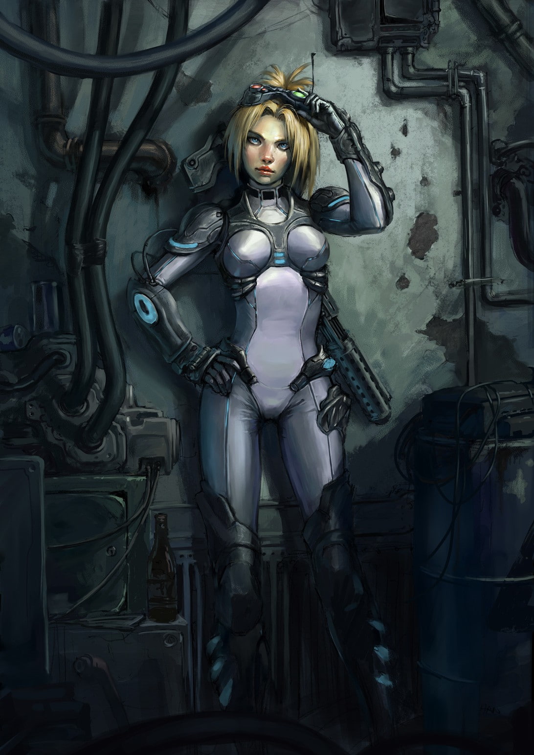 bodysuit, x, ghost, artwork, chan, 720P, nova, blondes, art, starcraft, hd, games, video, jason, Phone HD Wallpaper