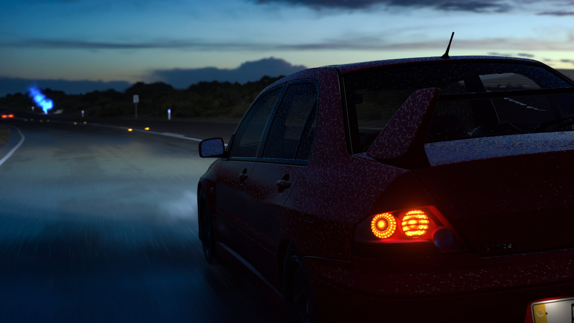 sunset, dusk, motor vehicle, road trip, outdoors, land vehicle, air vehicle, travel, airplane, nature, Forza, illuminated, 1080P, night, mode of transportation, HD Wallpaper