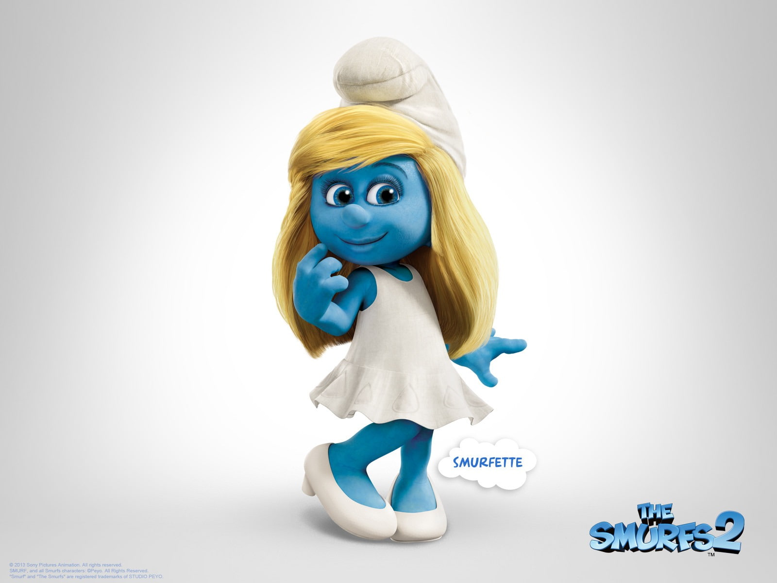art and craft, smurfette, white background, smurfs, indoors, blue, wallp, clothing, hat, human representation, movie, hd, desktop, studio shot, figurine, HD Wallpaper