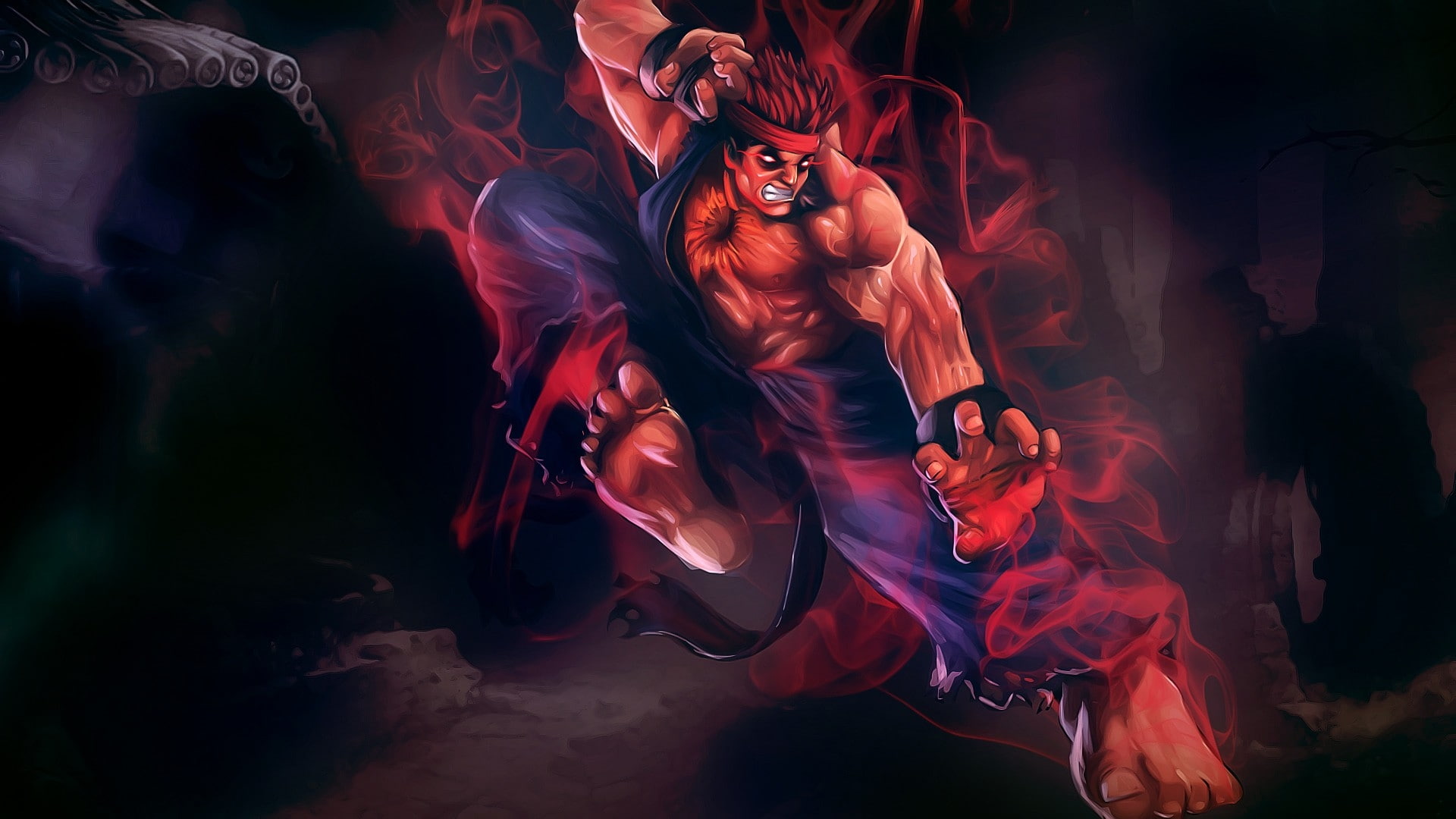 art, street fighter, games, hd, 1080P, street, fighter, x, video, artwork, Video Games, ryu, evil, HD Wallpaper