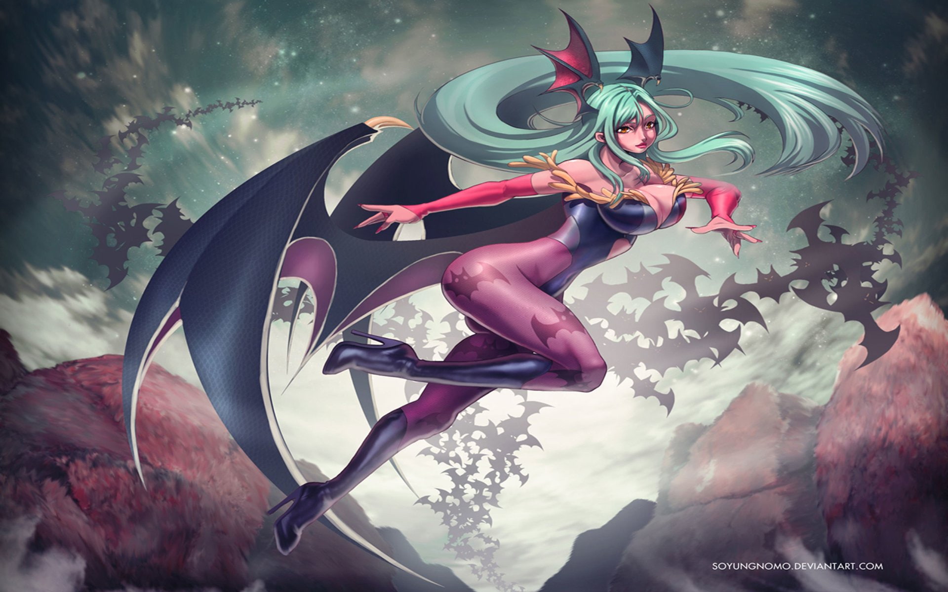 1080P, Darkstalkers, Morrigan Aensland, HD Wallpaper