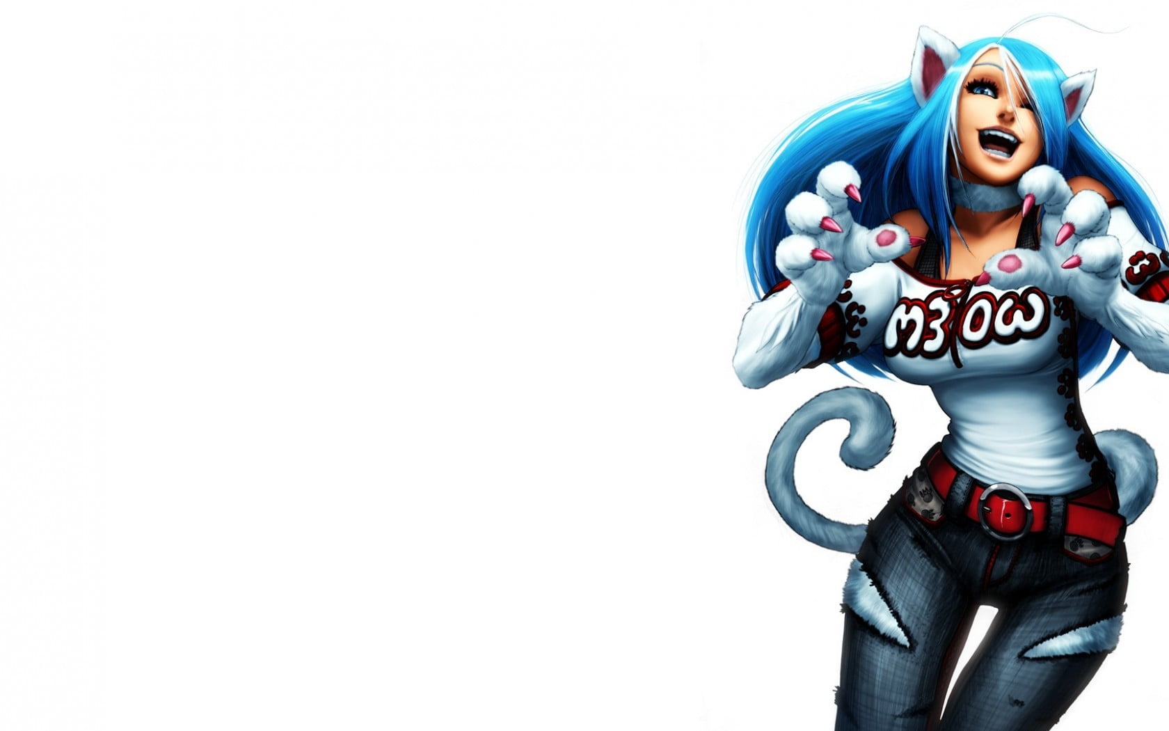 statue, standing, sculpture, cut out, female, creativity, craft, blue hair, front view, day, tiger, three quarter length, copy space, art and craft, 720P, HD Wallpaper