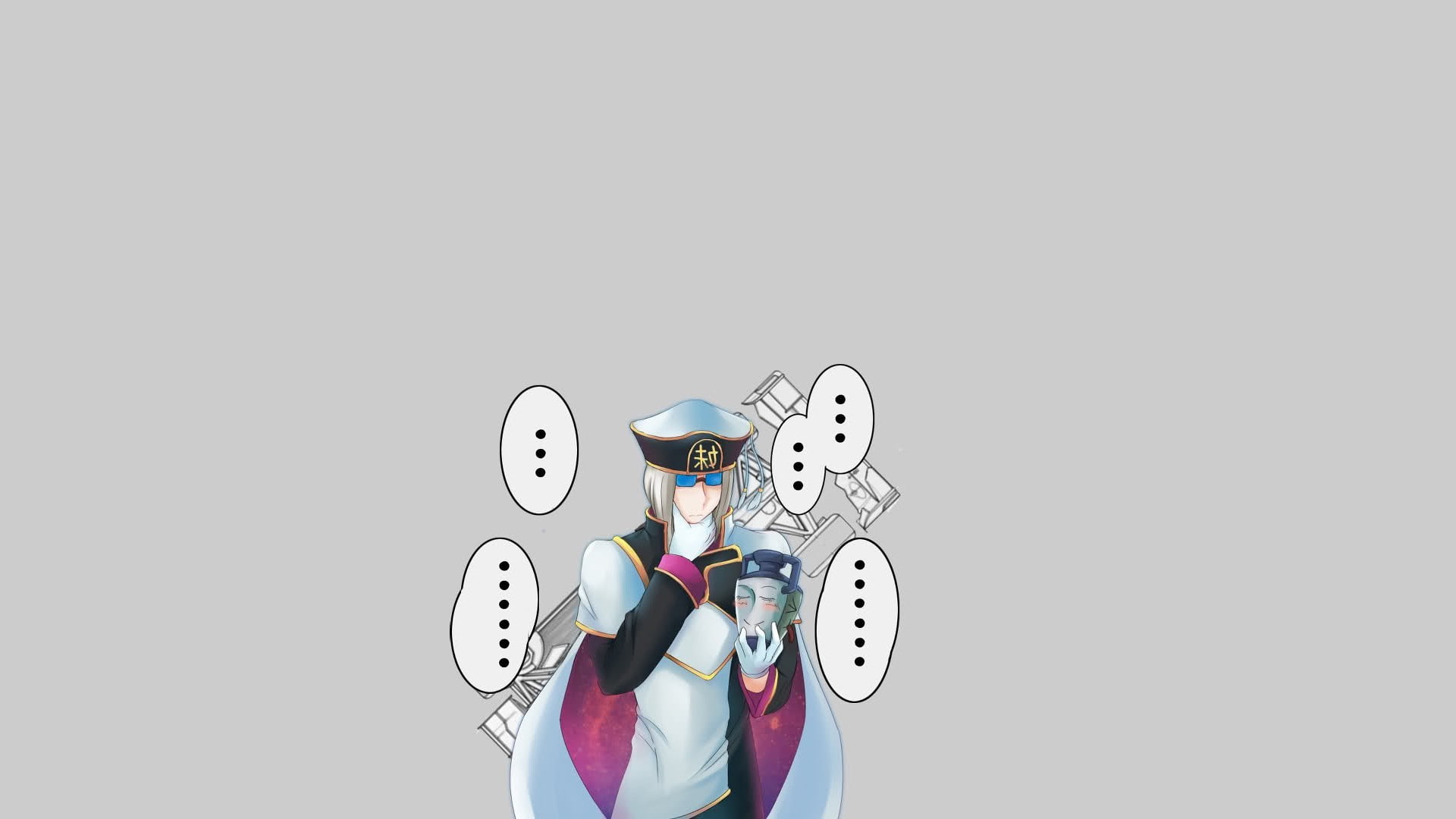 studio shot, representation, waist up, anthropomorphic, men, technology, front view, one person, robot, humor, 1080P, white background, Yugi Moto, copy space, HD Wallpaper