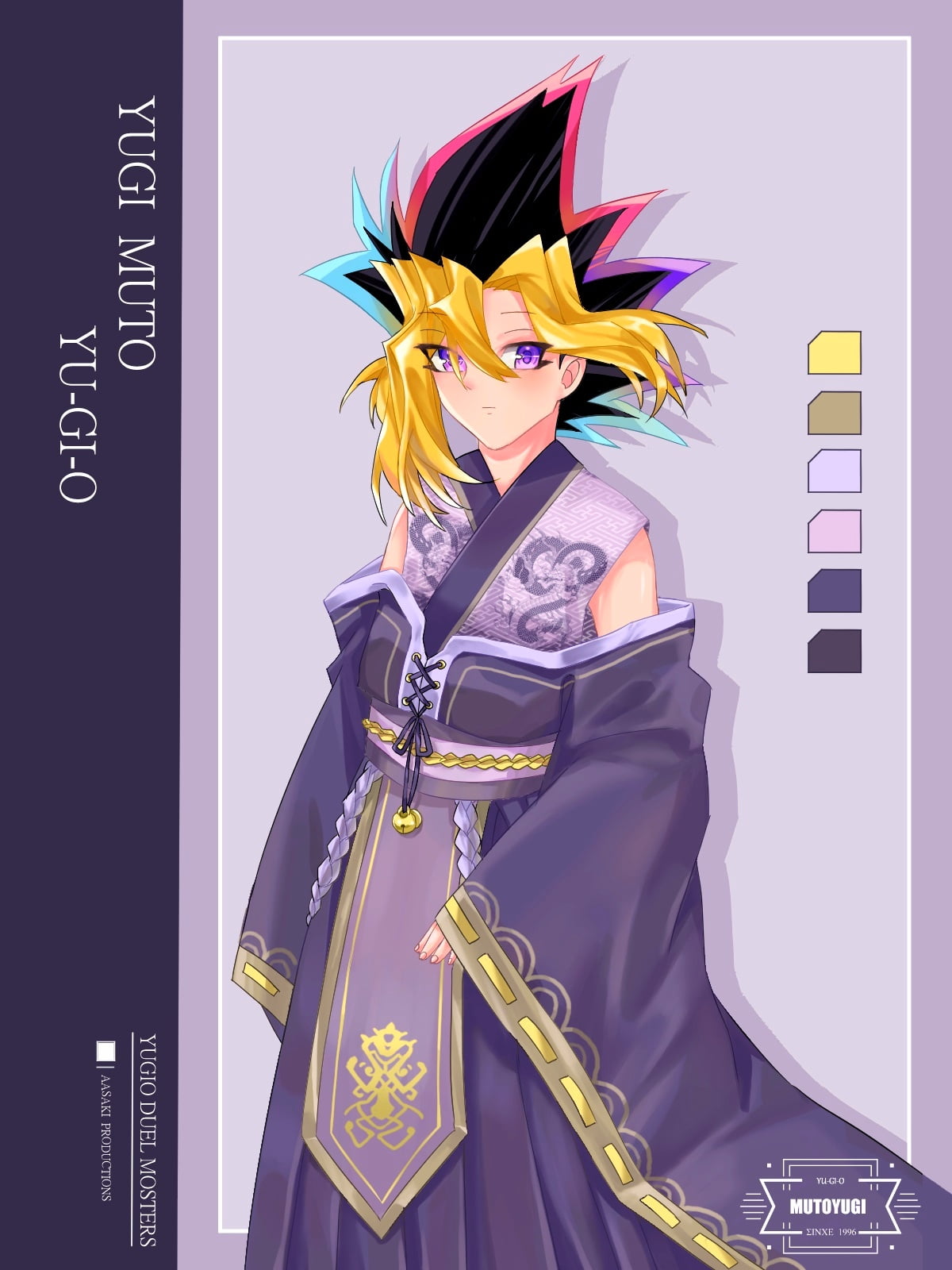 720P, purple eyes, Yugi Moto, anime girls, anime, blonde, Phone HD Wallpaper