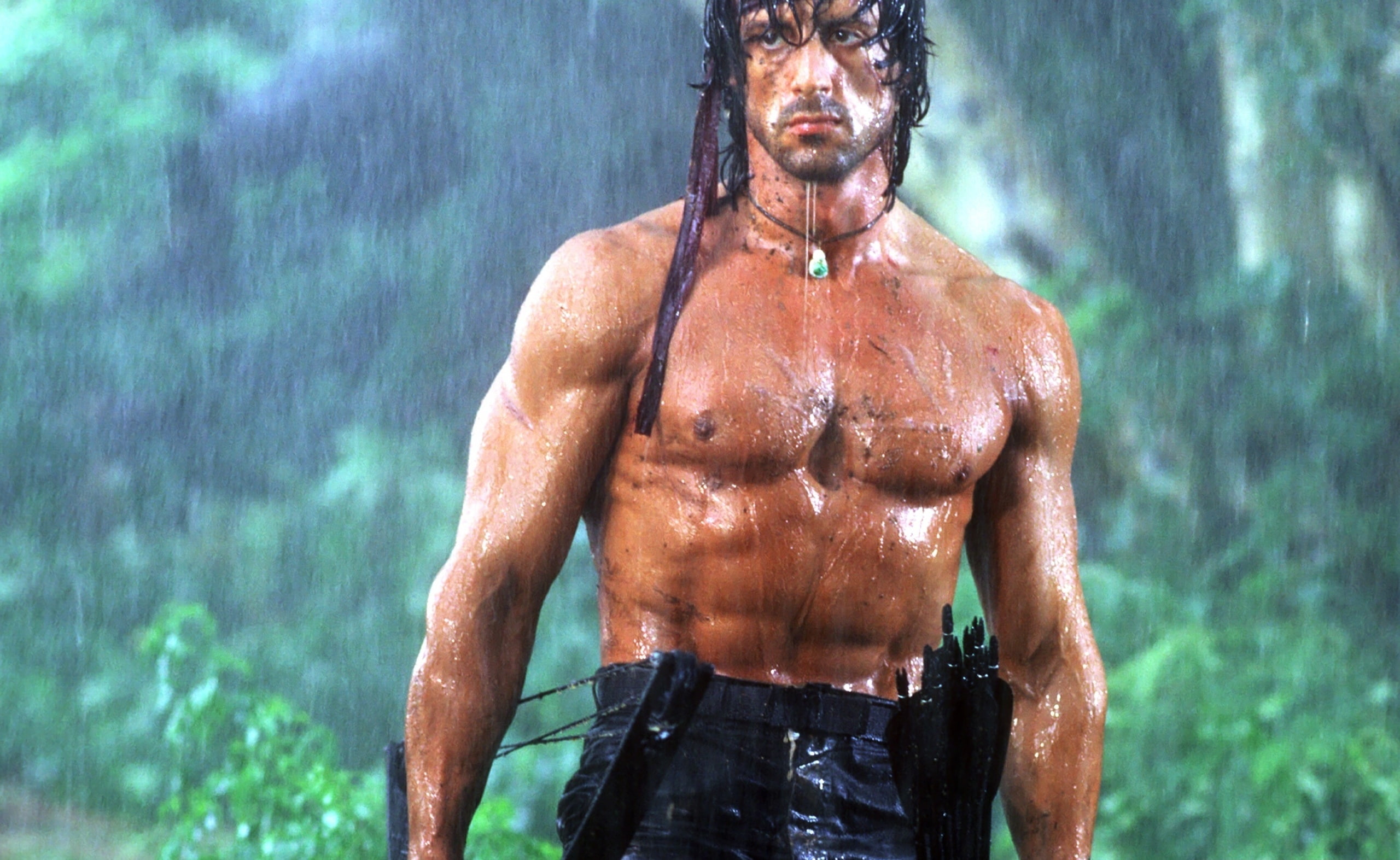 outdoors, water, Movies, standing, leisure activity, men, Rambo, silvester, motion, day, healthy lifestyle, abdominal muscle, muscular build, nature, 2K, HD Wallpaper