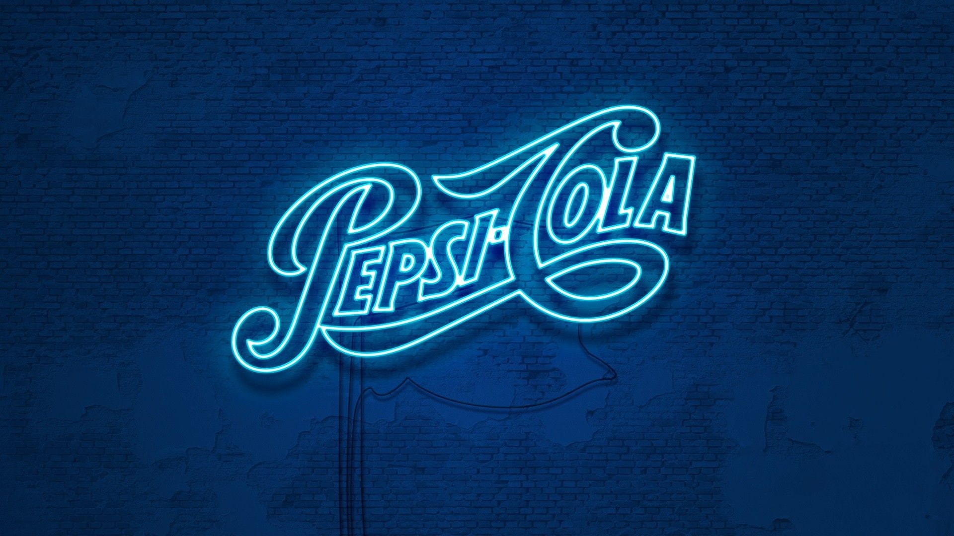 Cola, wall, drink, neon glow, 1080P, soda, Pepsi, neon, Pepsi-Cola, HD Wallpaper