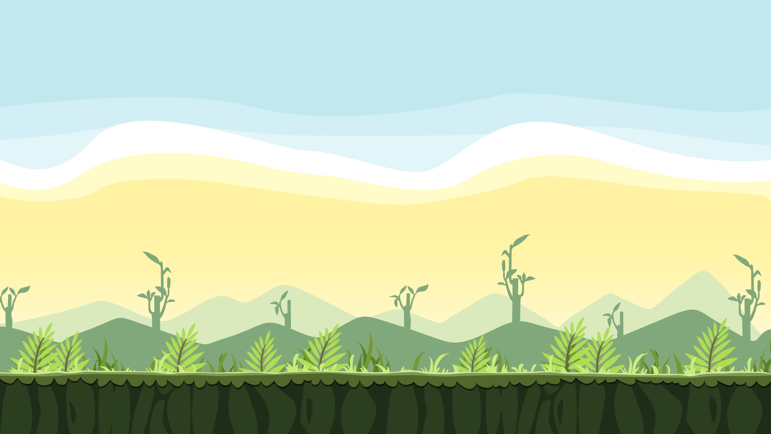 land, green color, no people, Angry Birds, tranquil scene, field, sky, beauty in nature, yellow, growth, landscape, pattern, scenics - nature, tree, tranquility, HD Wallpaper