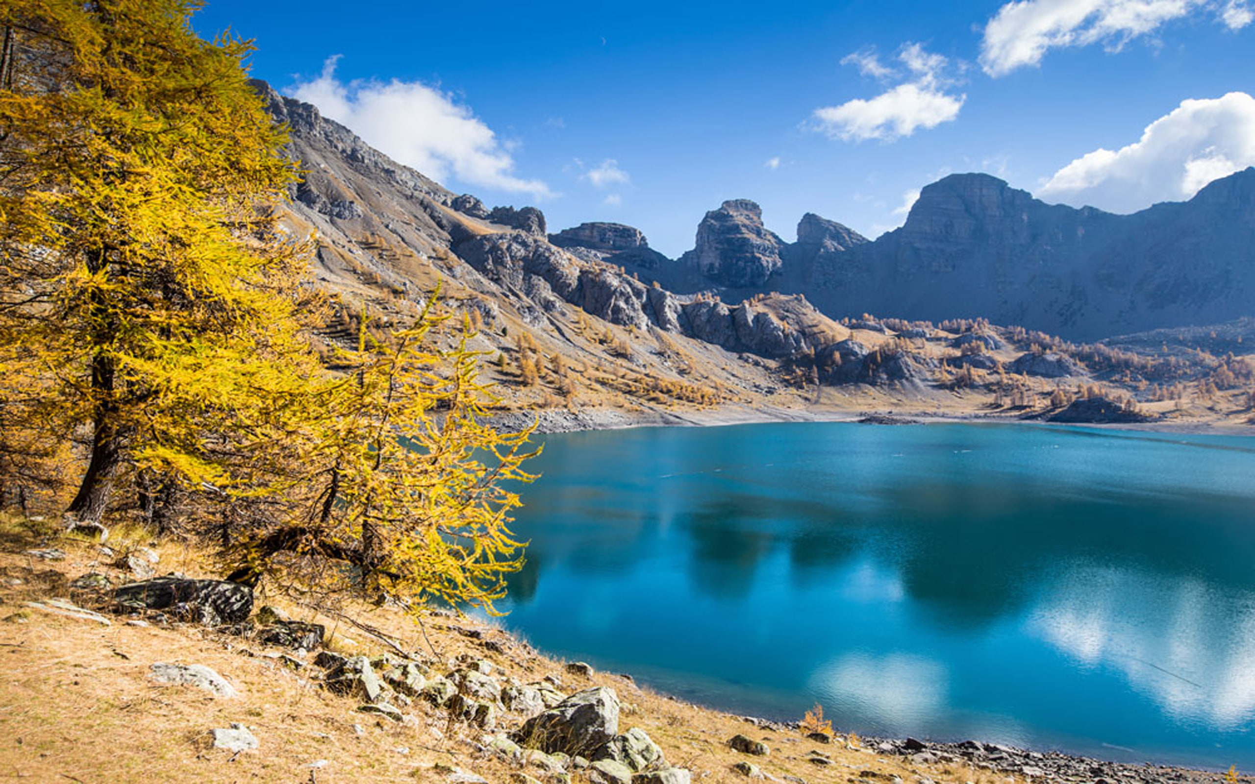 sur, mercantour, 2K, allos, alpes, del, en, el, lago, HD Wallpaper