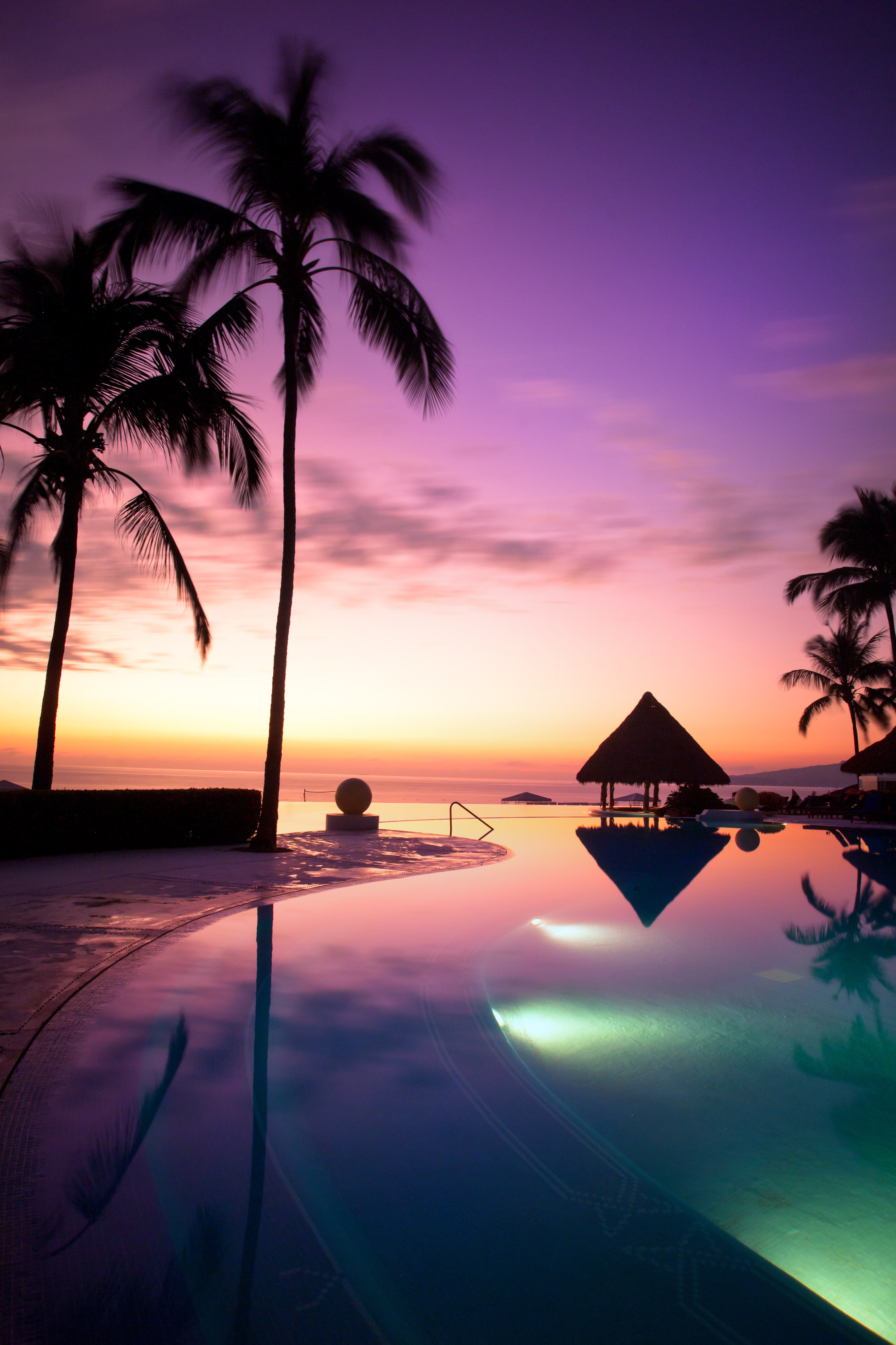 Grand, sky, Velas, easy, colors, tropical, Wet, sunset, summer, Tiki  Bar, nayarit, Riviera Nayarit, Puerto Vallarta, tropical Climate, beach, sea, clouds, Phone HD Wallpaper