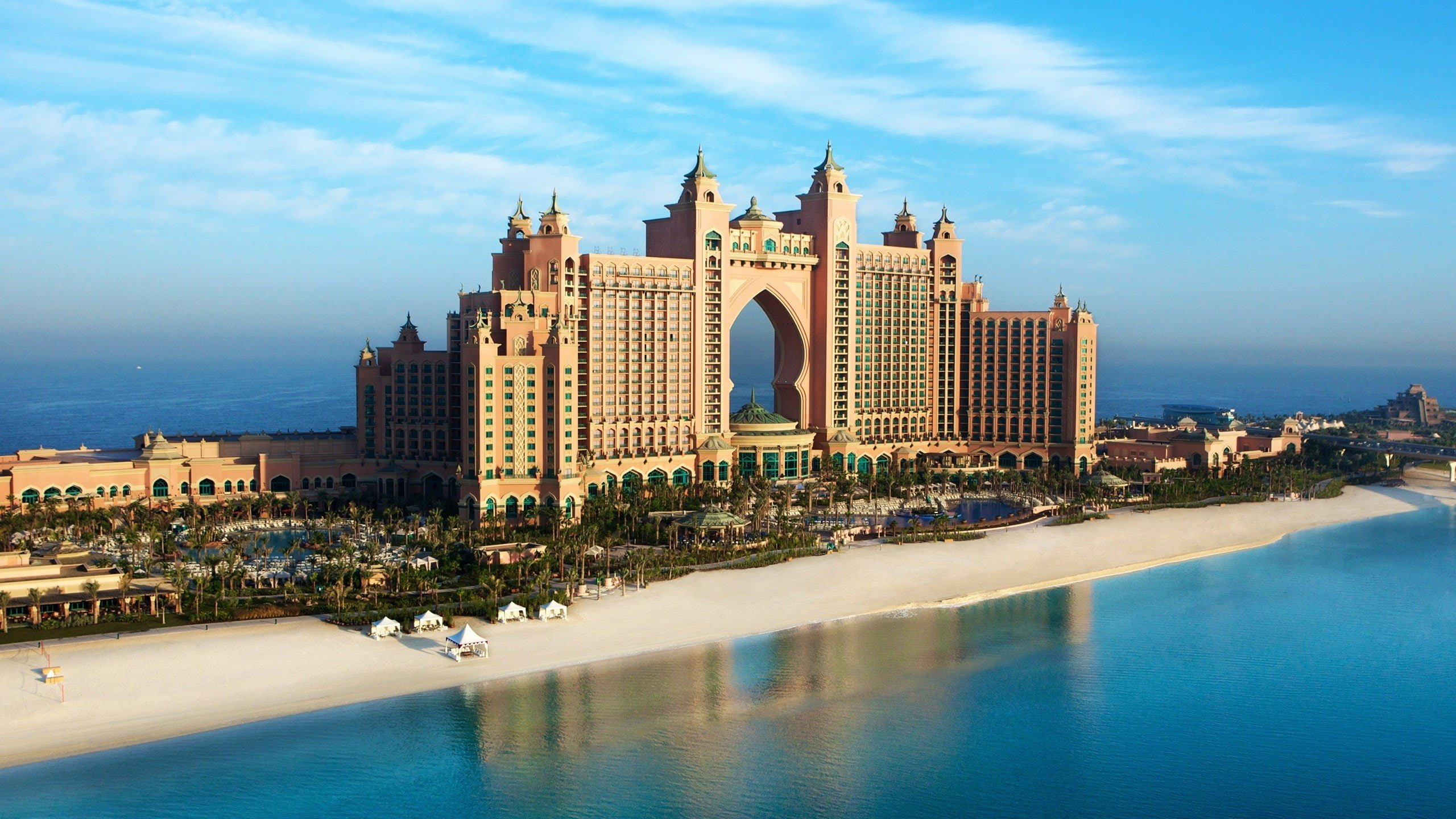 skyscapes, palm, landscapes, atlantis, 2K, dubai, jumeirah, HD Wallpaper