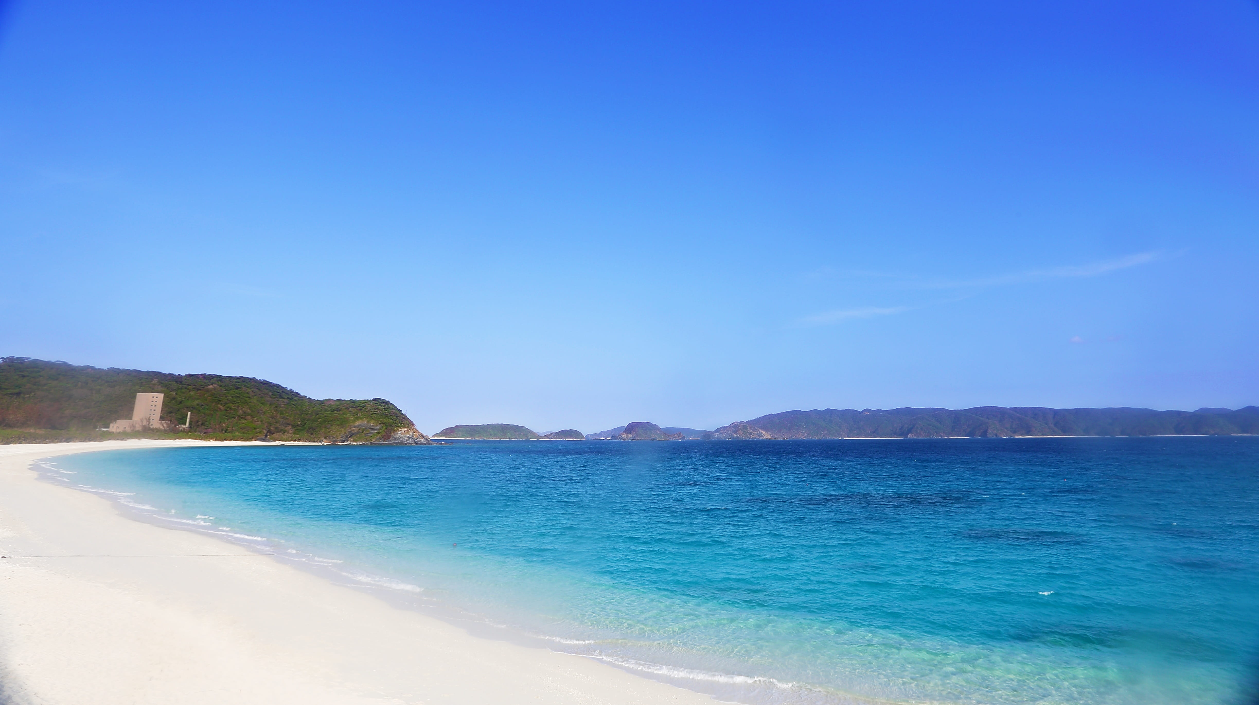 land, sky, blue, beachfront, bay, white cloud, mountain, Blue Sky, nature, tourism, spring, water, 4K, the waves, tranquility, holiday, tranquil scene, HD Wallpaper