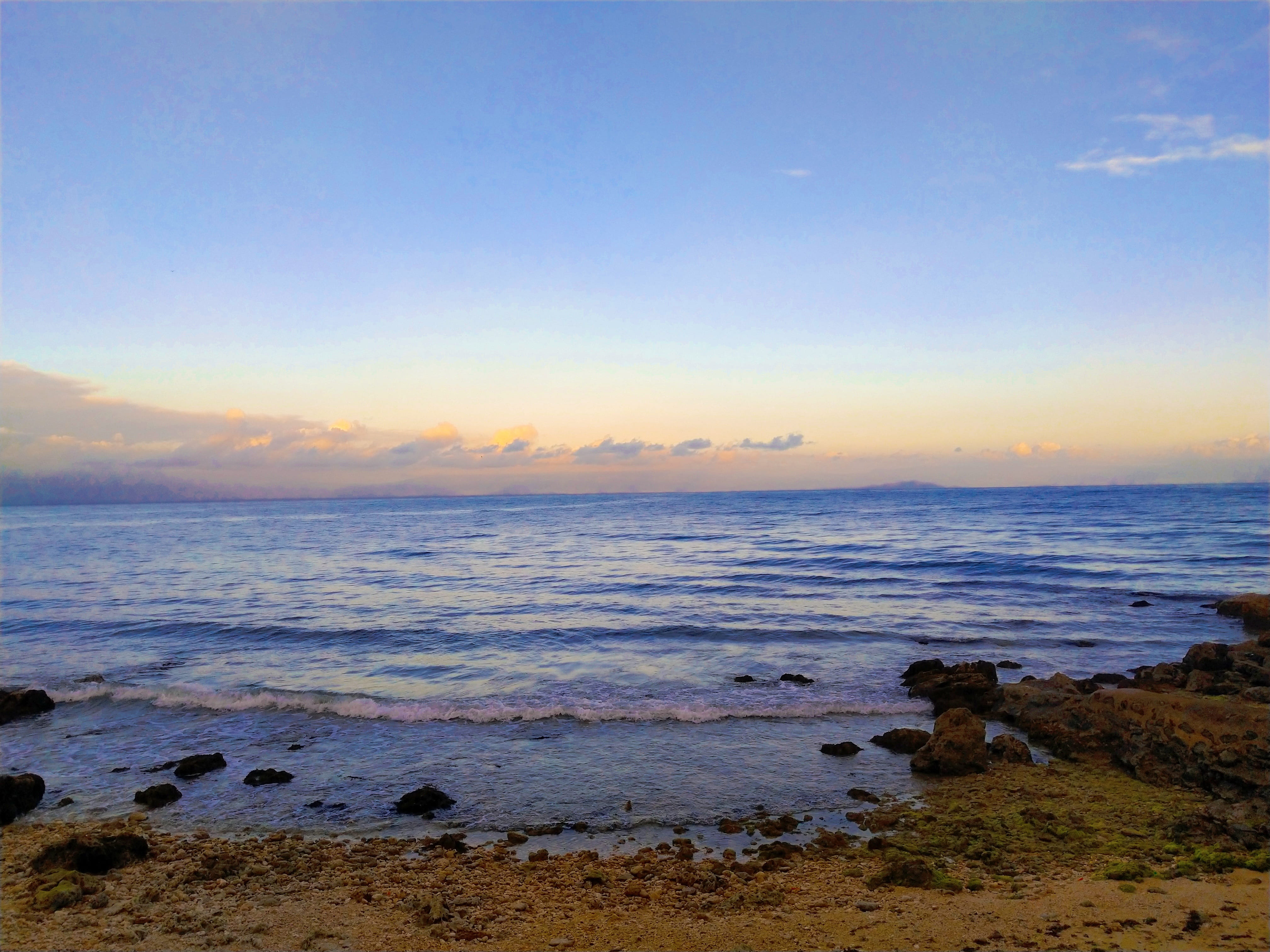 land, relax, relaxation, horizon, outdoors, sunset, beachfront, scenery, scenics - nature, tourism, coastline, summer, sea, horizon over water, rock, beach side, HD Wallpaper