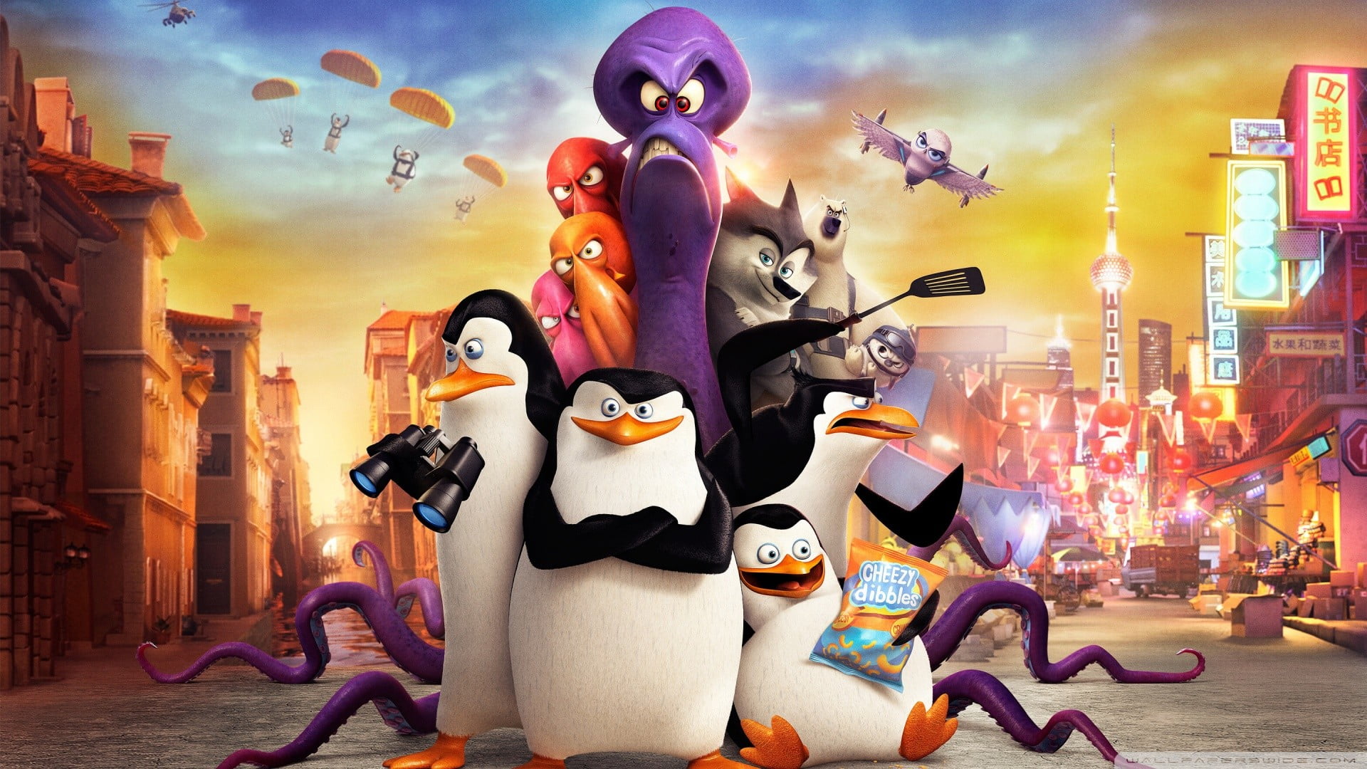 nature, creativity, human representation, Penguins of Madagascar, female likeness, animal wildlife, outdoors, 1080P, architecture, art and craft, built structure, HD Wallpaper