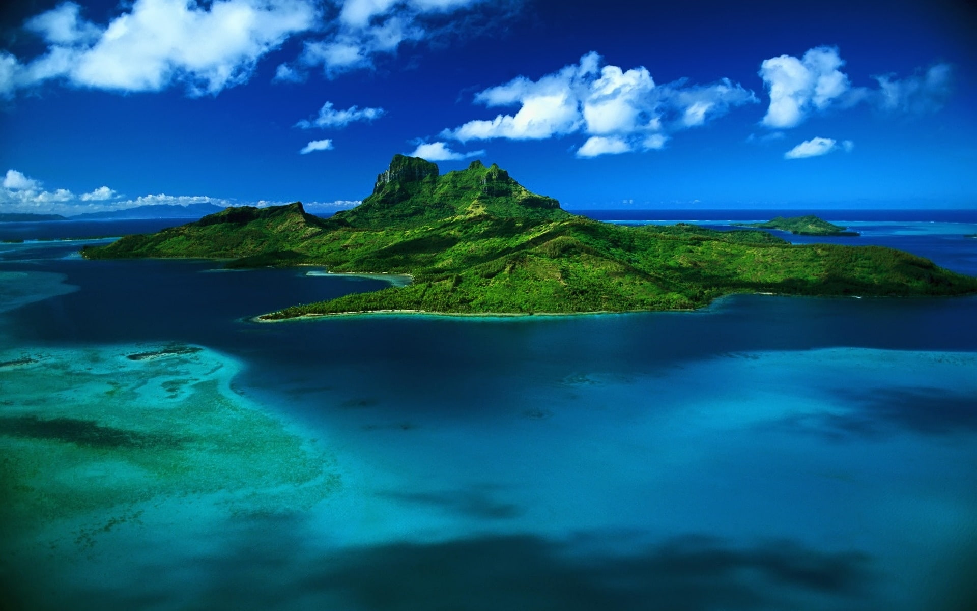 island, landscape, 1080P, gree, mauritius, sea, scenery, background, water, land, HD Wallpaper