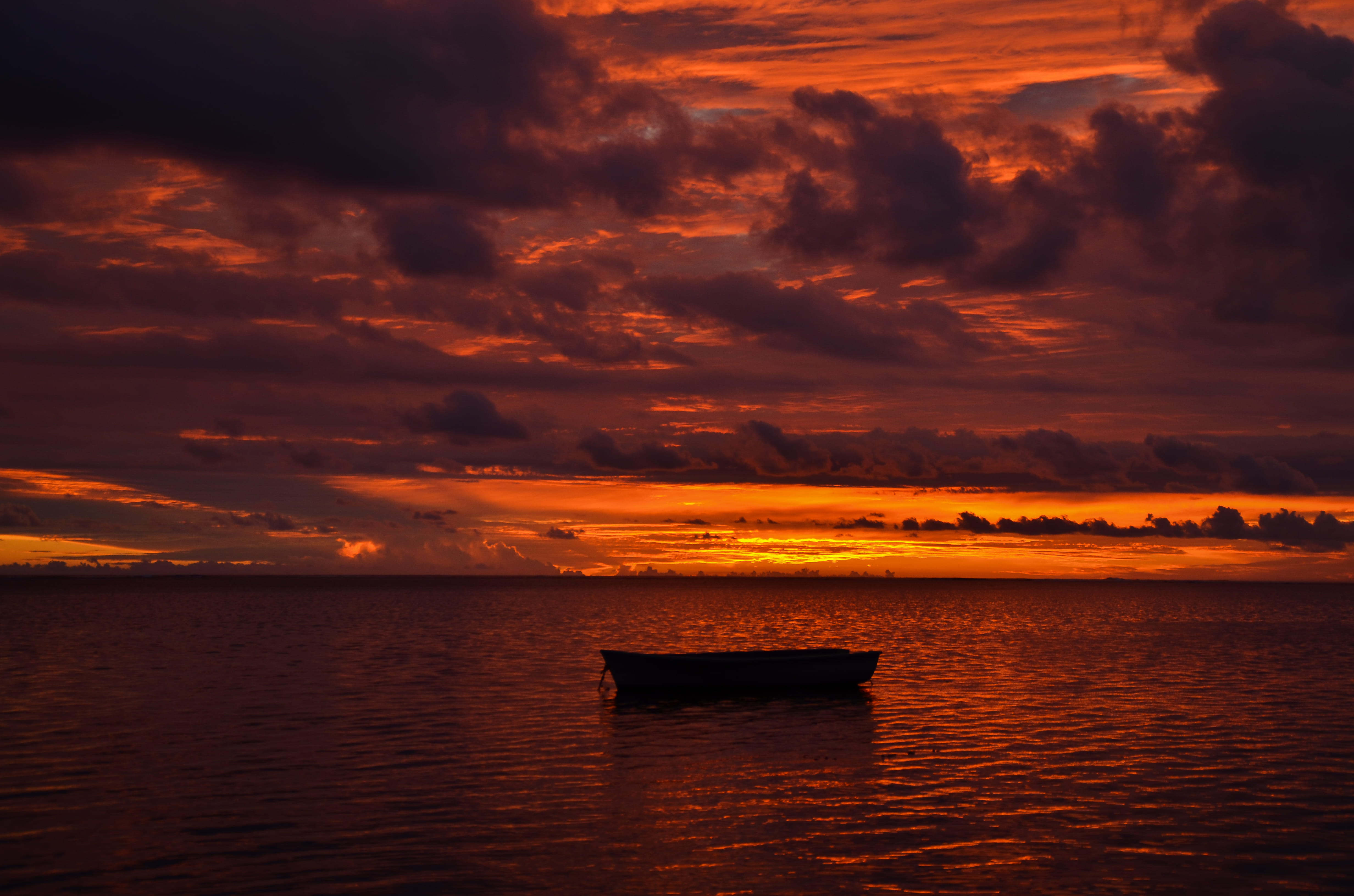 ocean, waterfront, baie du cap, beauty in nature, tranquil scene, cloud - sky, nautical vessel, transportation, orange color, sea, horizon over water, landscape, HD Wallpaper