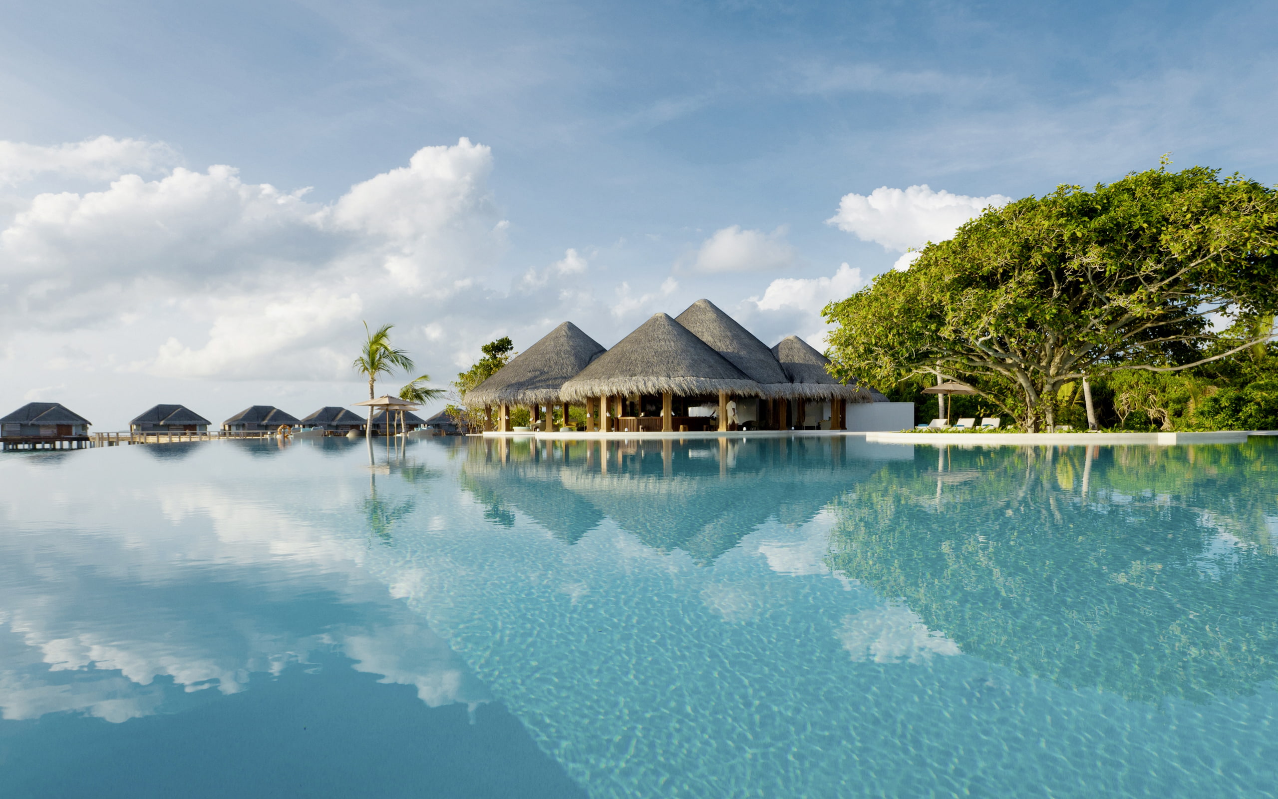 dreams, villa, water, dusit, pool, thani, island, hd, maldives, 2K, HD Wallpaper