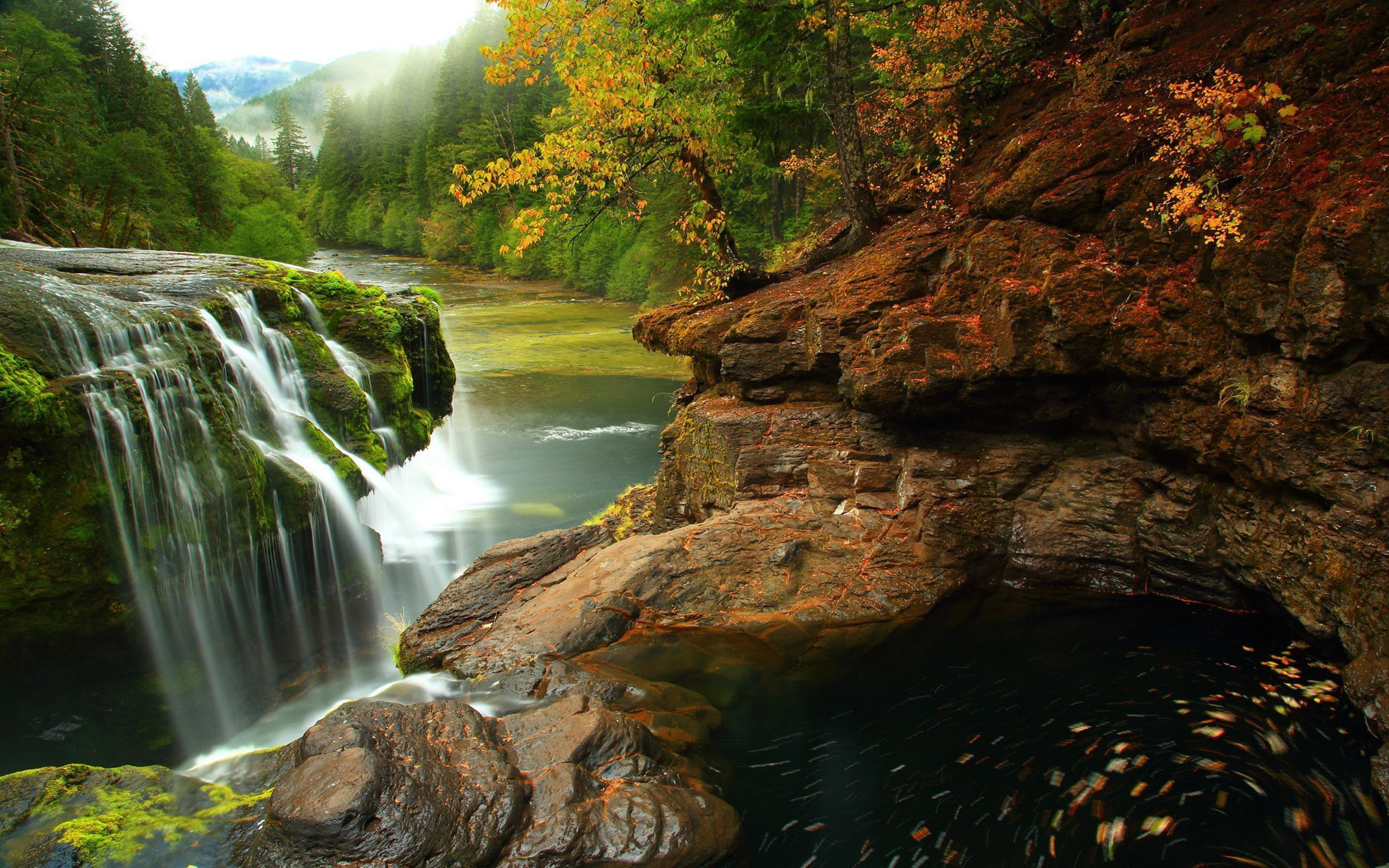 river, lewis, national, landscapes, pinchot, falls, forest, washington, hd, 2K, desktop, gifford, HD Wallpaper