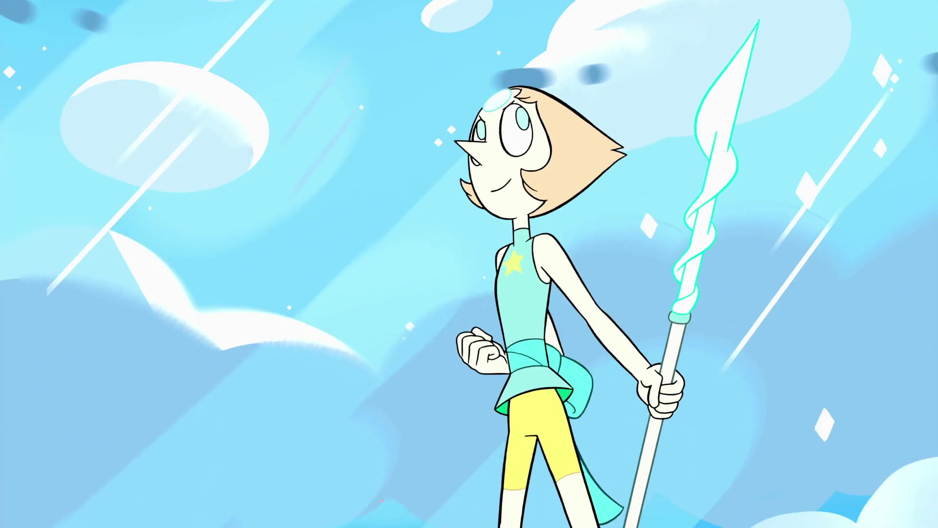 art and craft, sky, blue, TV Show, outdoors, Steven Universe, no people, male likeness, clear sky, day, nature, 1080P, sunlight, low angle view, representation, HD Wallpaper