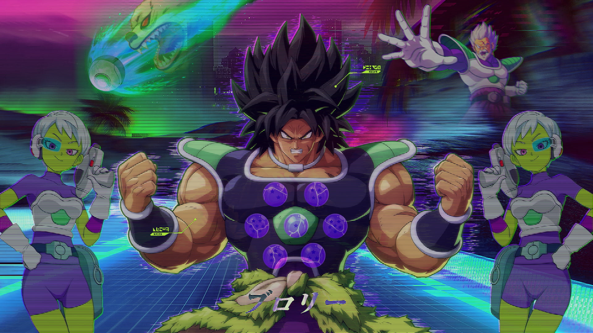Dragon Ball Z, Broly, 1080P, vaporwave, Dragon Ball Super, Dragon Ball, HD Wallpaper
