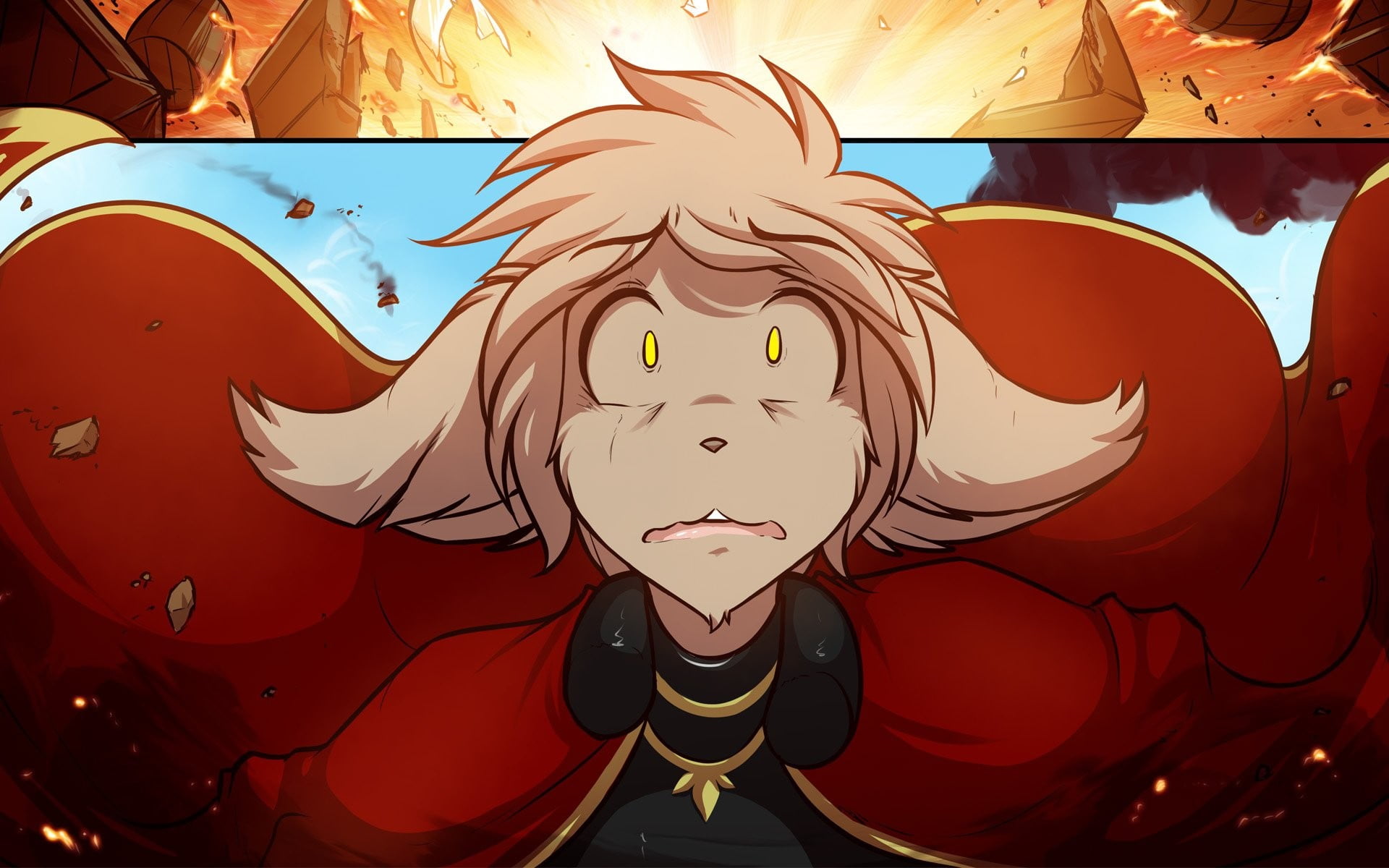 mammal, close-up, Twokinds, male likeness, furry, 1080P, human representation, outdoors, craft, creativity, anthropomorphic, day, sky, no people, cartoon, HD Wallpaper