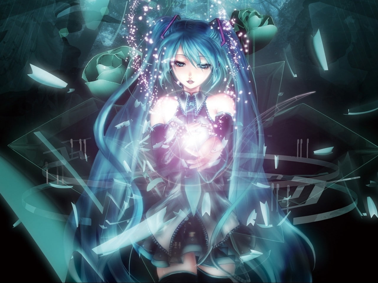 vocaloid, magic, miku, hatsune miku, 720P, anime girls, anime, hatsune, girls, HD Wallpaper