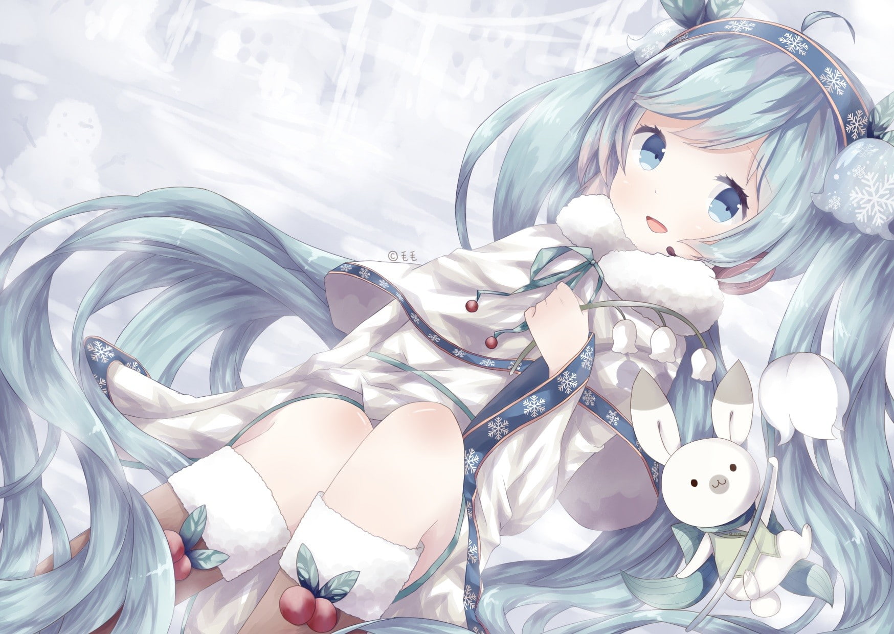 vocaloid, girls, 720P, snow, anime girls, lovely, miku, hatsune miku, hatsune, 1748x1240, anime, HD Wallpaper