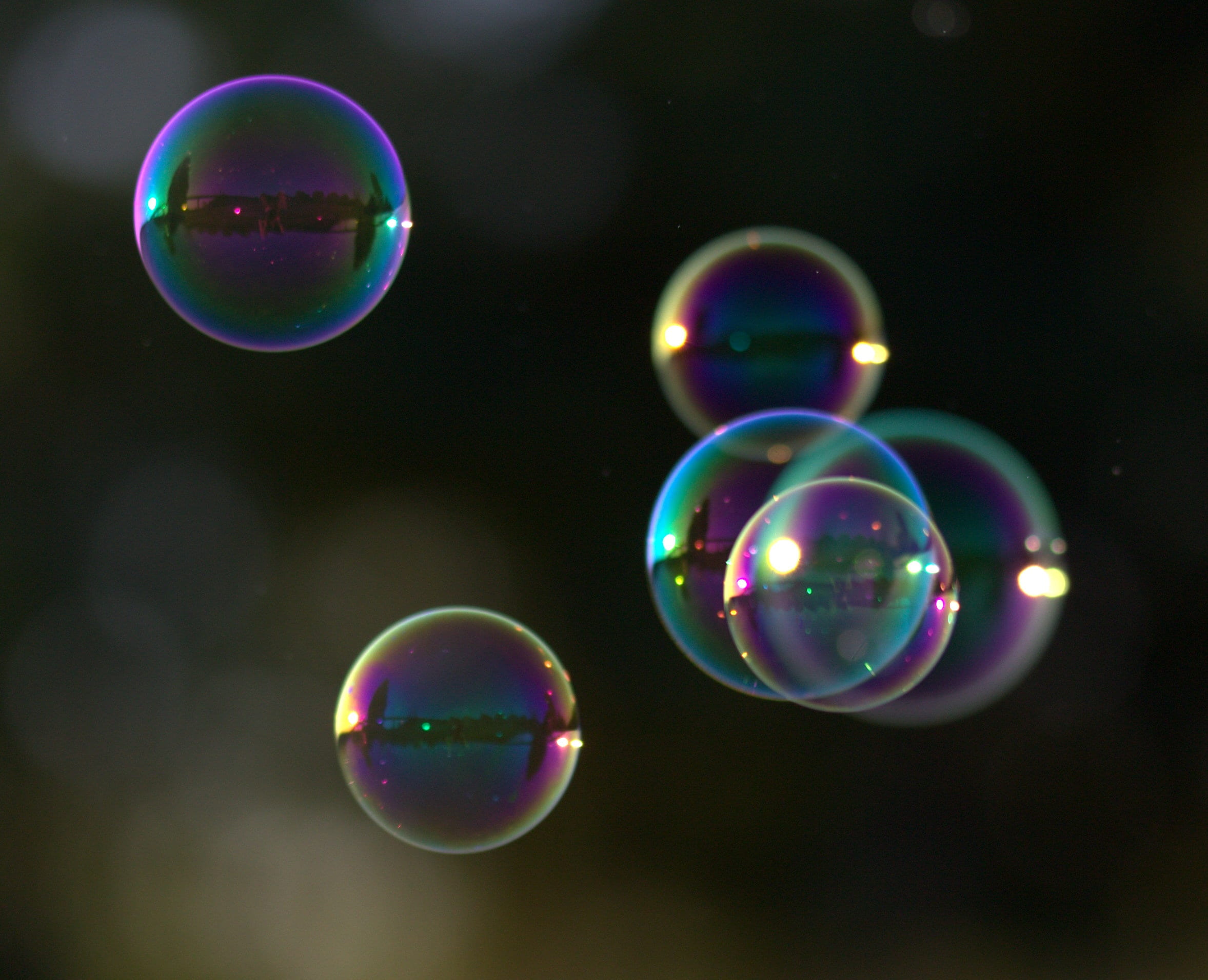 reflection, nature, 1080P, geometric shape, shallow, balloons, photography, shape, sphere, fragility, transparent, lightweight, circle, coloring, vulnerability, HD Wallpaper